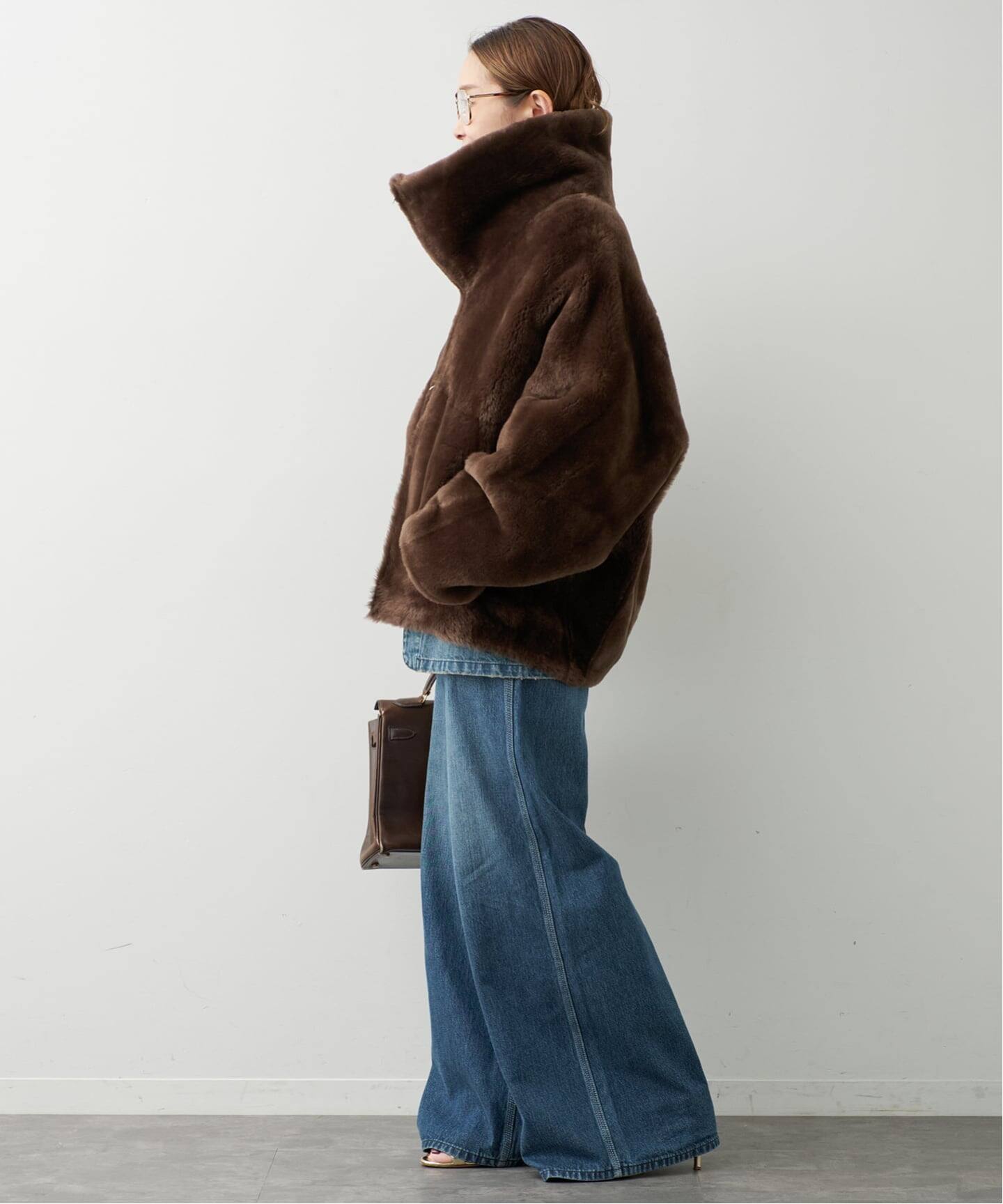 BLANCHA/ブランカ】Straight merino shearling jacket（ムートンコート 