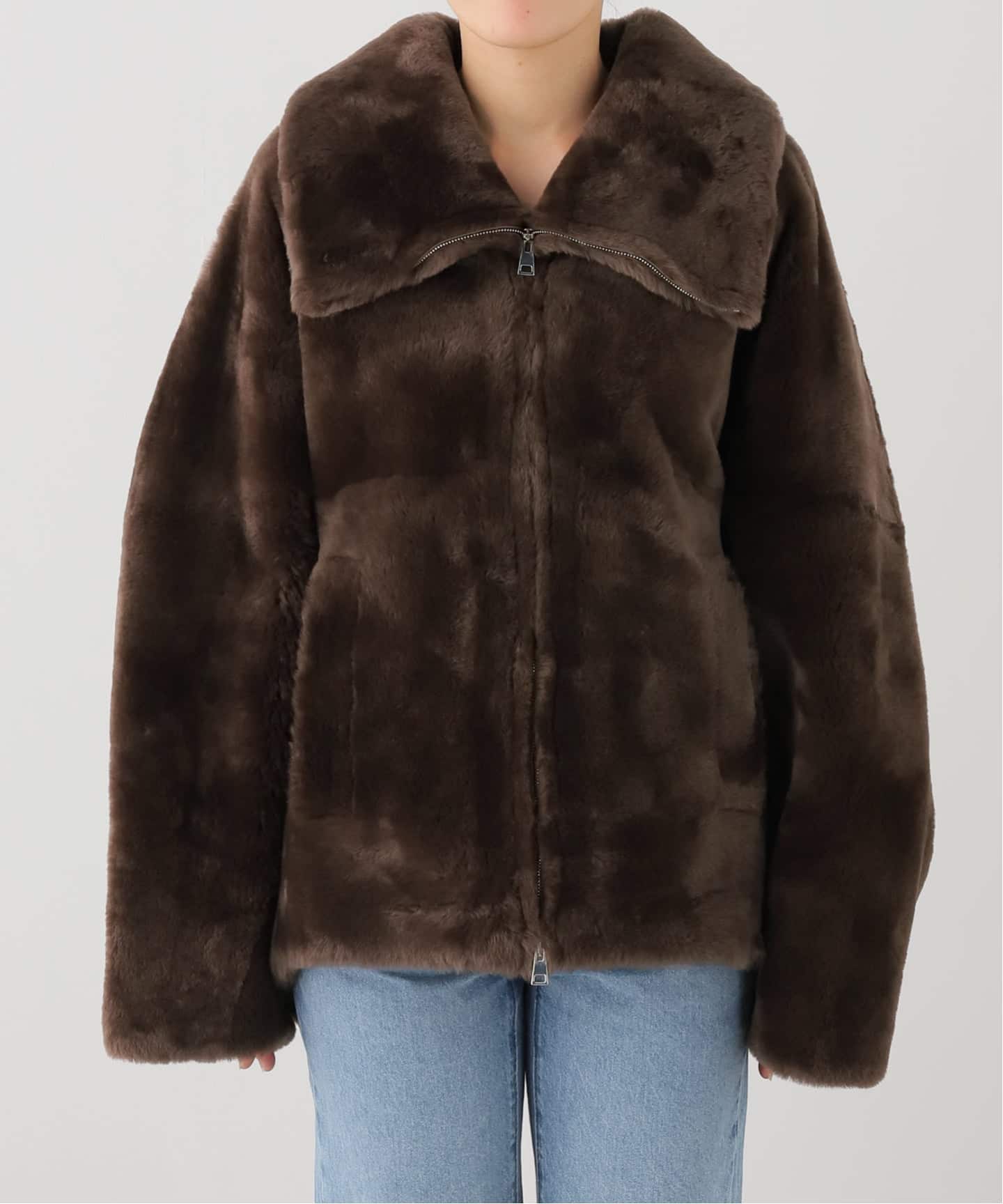 BLANCHA/ブランカ】Straight merino shearling jacket（ムートンコート