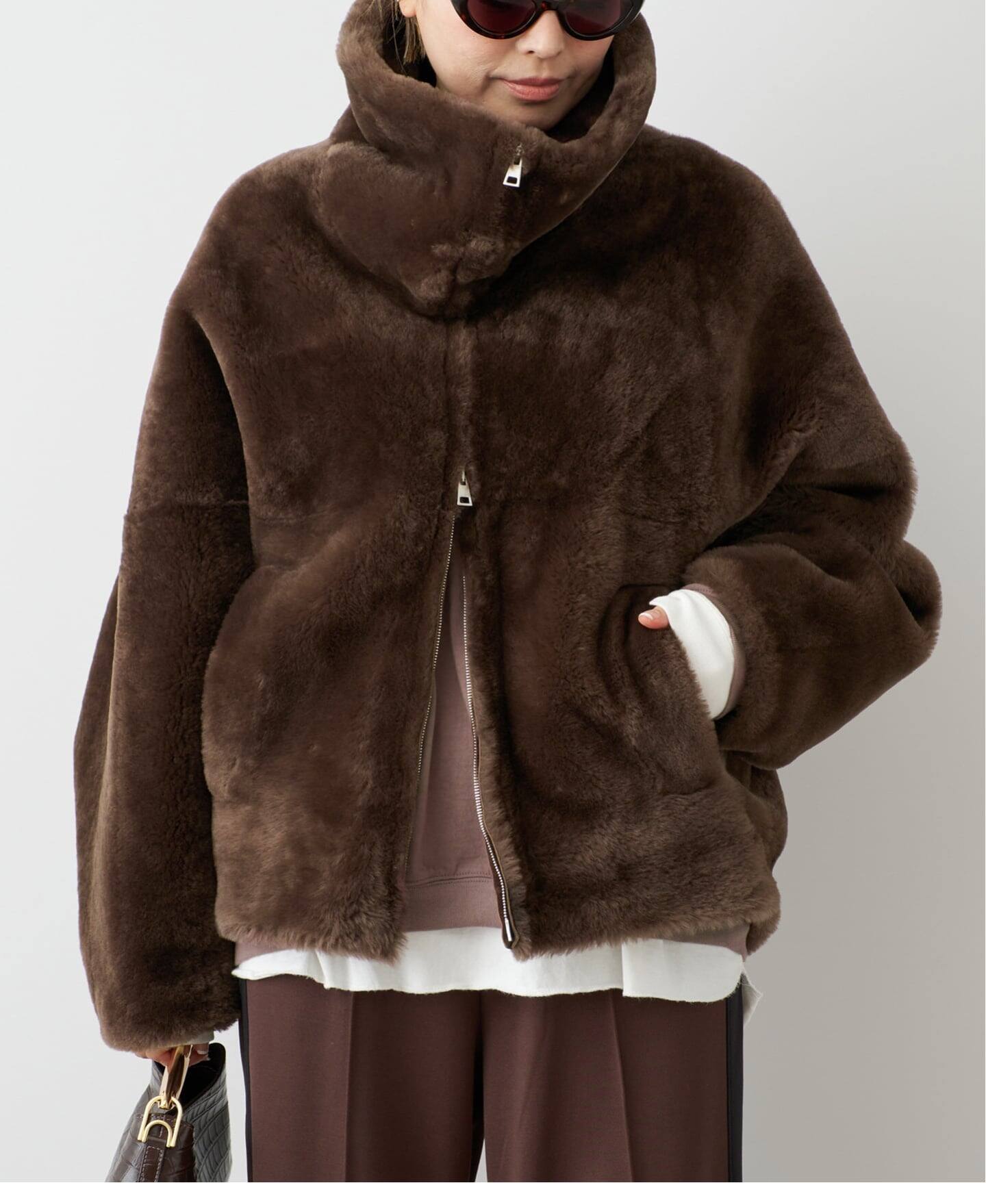 BLANCHA/ブランカ】Straight merino shearling jacket（ムートンコート 