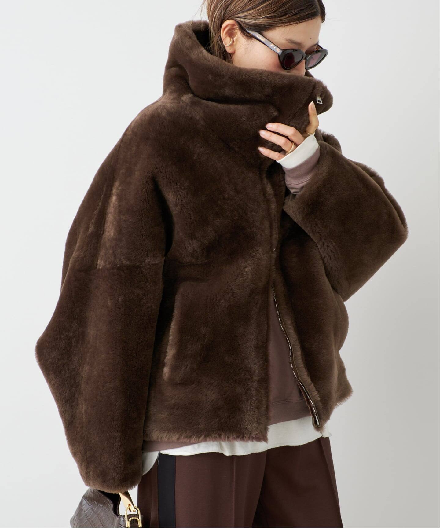 BLANCHA/ブランカ】Straight merino shearling jacket（ムートンコート