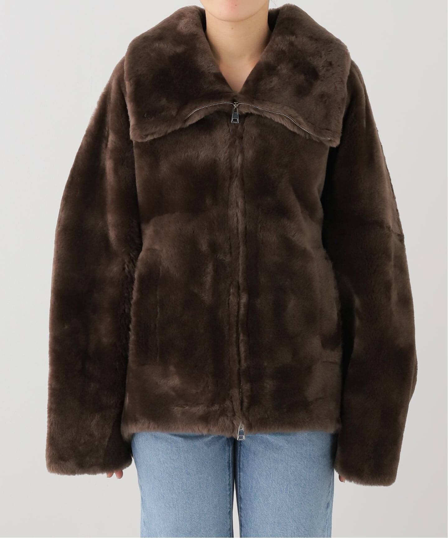 BLANCHA/ブランカ】Straight merino shearling jacket（ムートンコート 