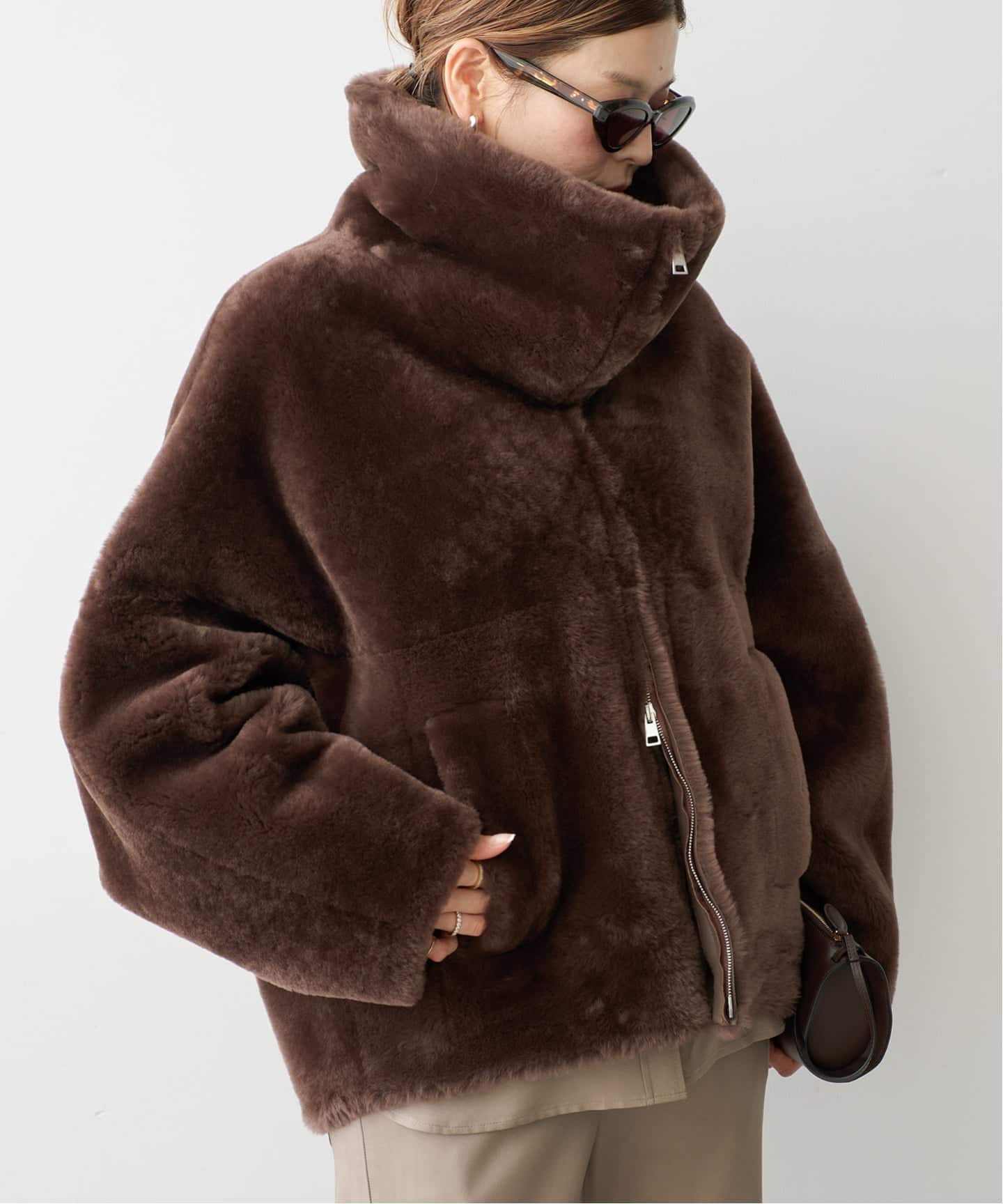 【SUNNY】ドゥーズィエムクラス　BLANCHAブランカ　ムートンコート BLANCHA/ブランカ】Straight merino shearling jacket（ムートンコート