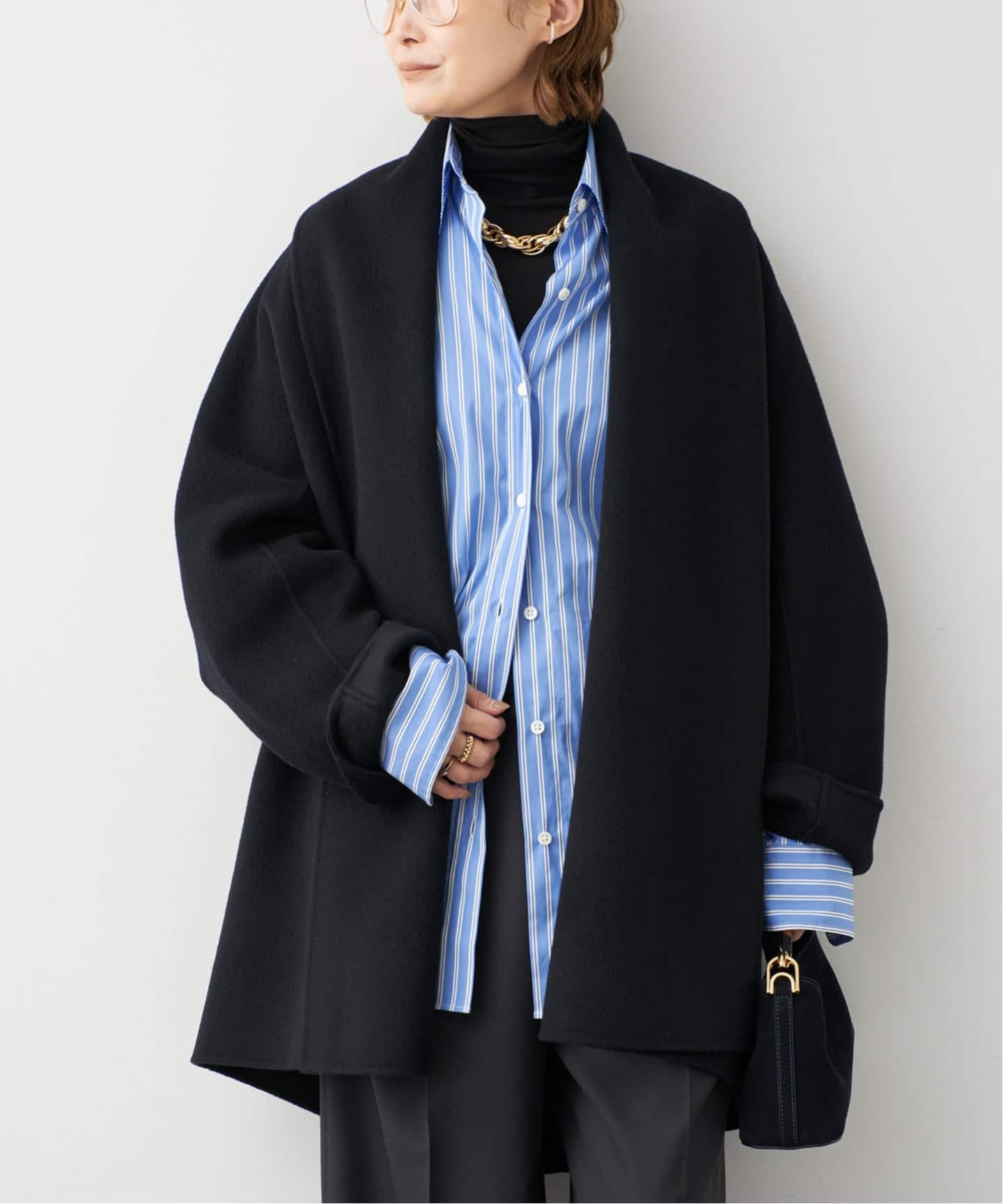 LIBERADD/リベラド】SHORT COAT NAVY（その他ブルゾン／アウター