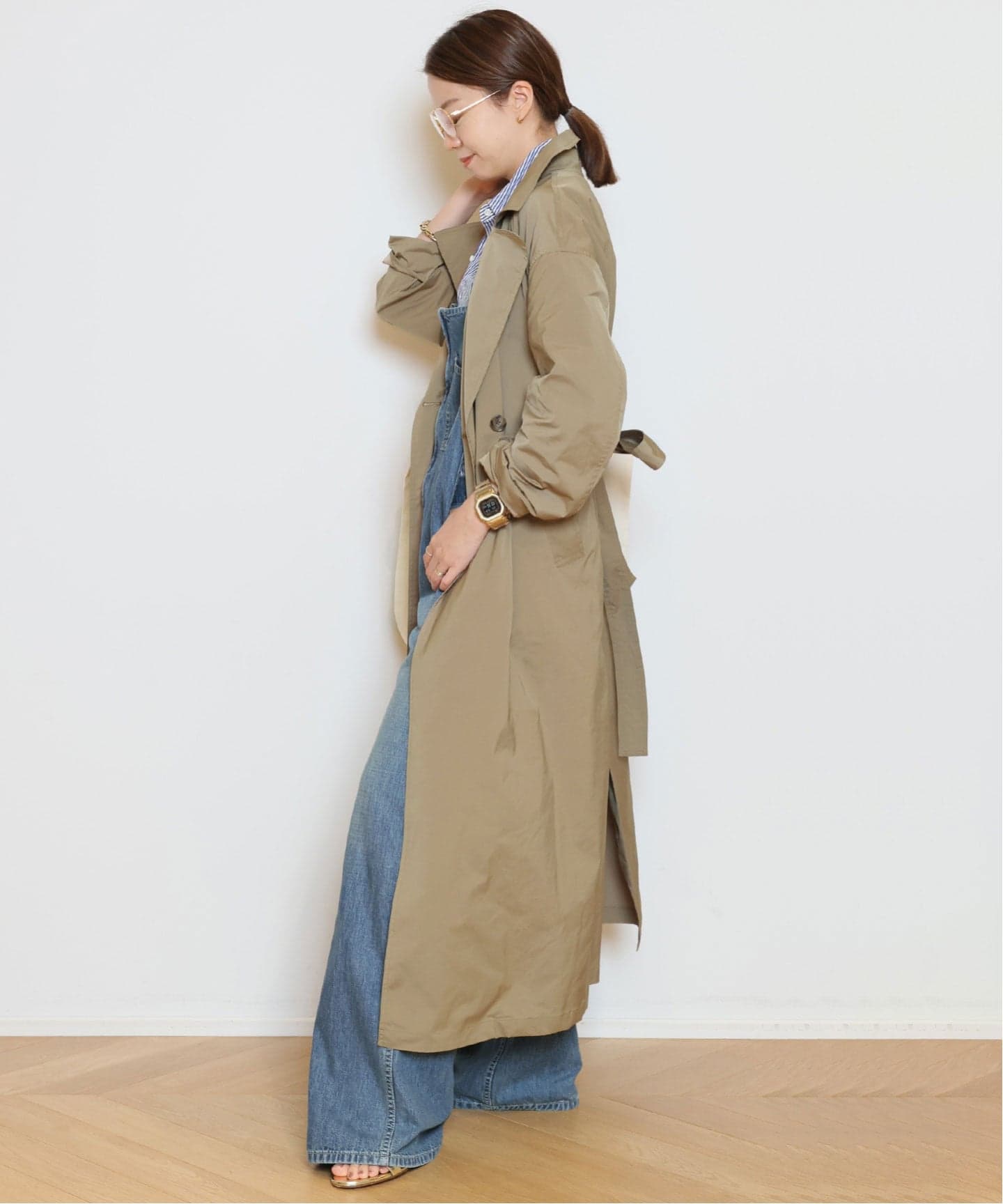 美品 Lisiere Col Pierrot トレンチコート グレージュ Col Pierrot/コル ピエロ】Light Trench コート（トレンチコート