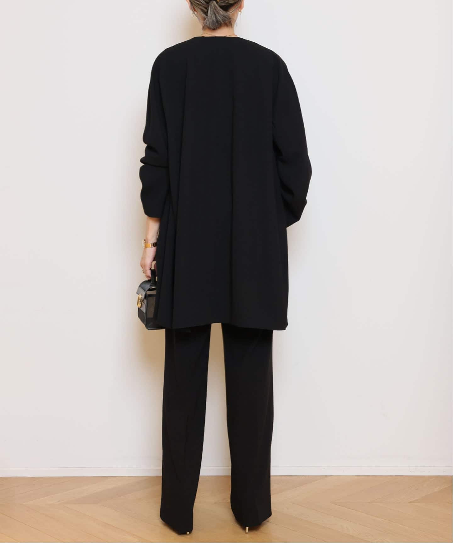 トリアセGG ノーカラー ハーフコート（ノーカラーコート）｜MUSE de