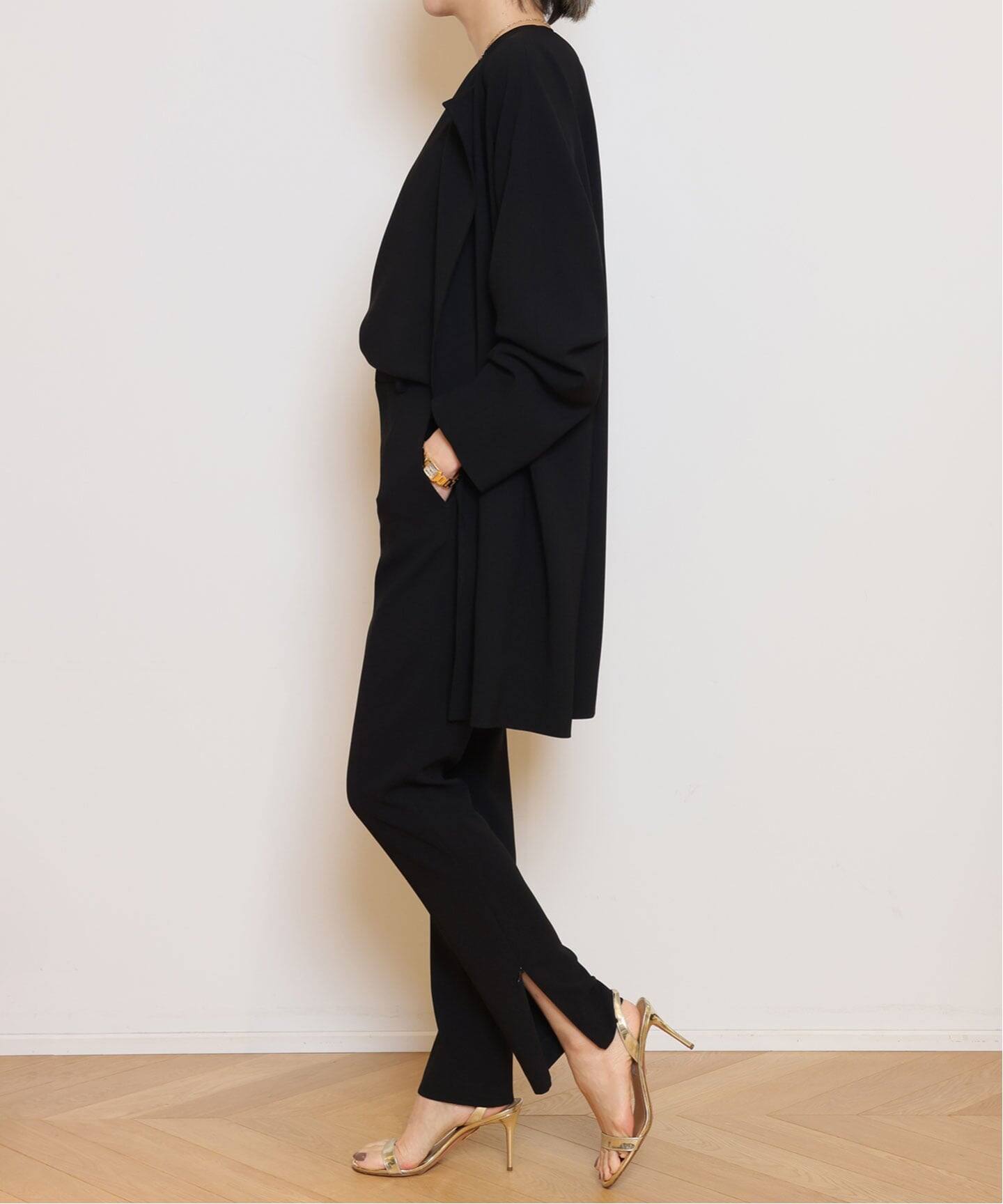 トリアセGG ノーカラー ハーフコート（ノーカラーコート）｜MUSE de