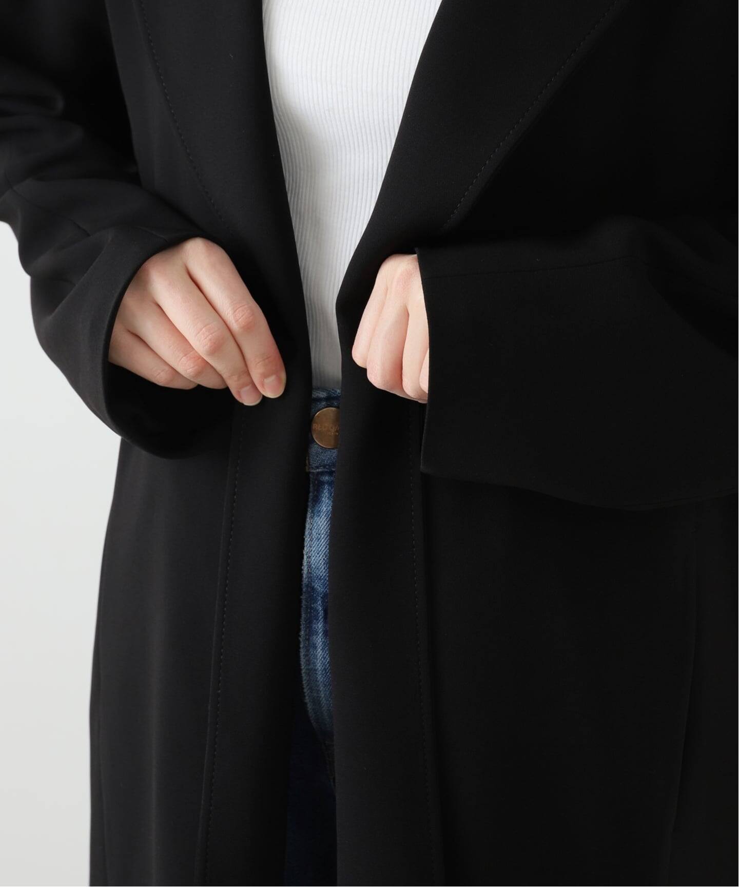 トリアセGG ノーカラー ハーフコート（ノーカラーコート）｜MUSE de