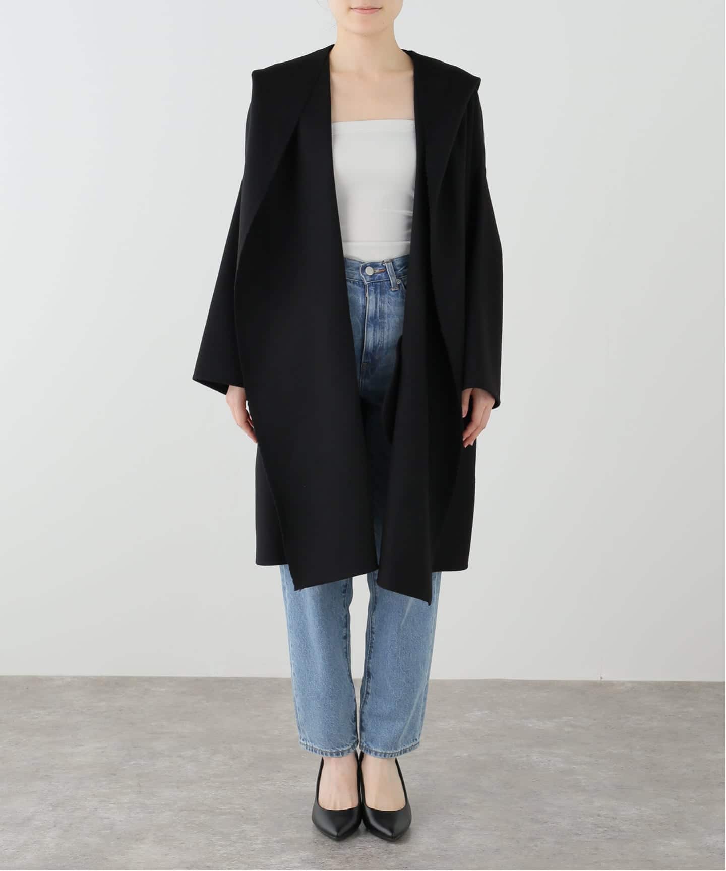DUSAN/ドュサン】 DOUBLE CASHMERE HOODED ロングコート（フードコート