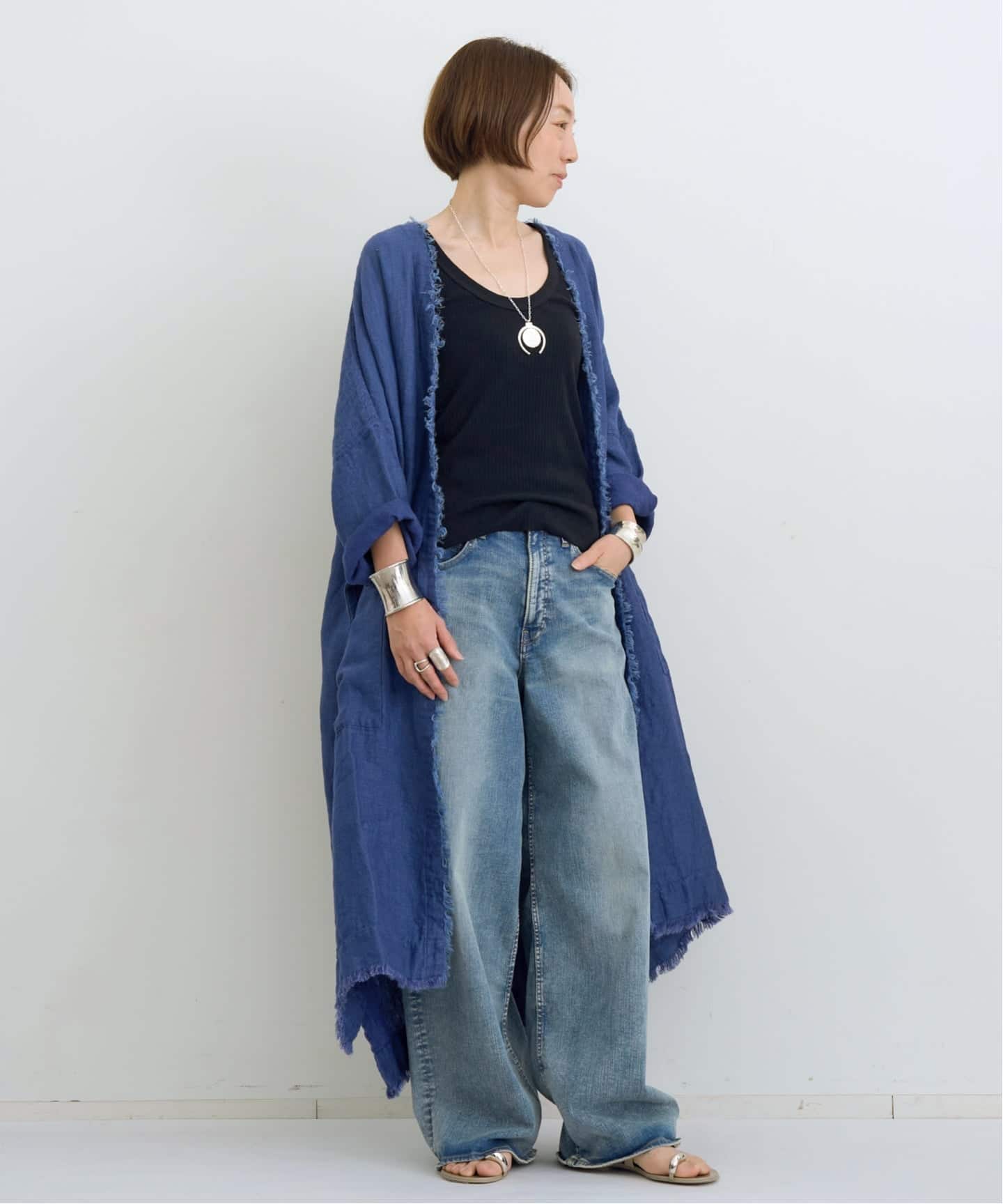 MAISON DE VACANCESメゾンドバカンス L'Appartementアパルトモン購入2021SS Linen Gawnリネンガウン【フリー】【LTSA76462】 1948651100.jpg?1687390064