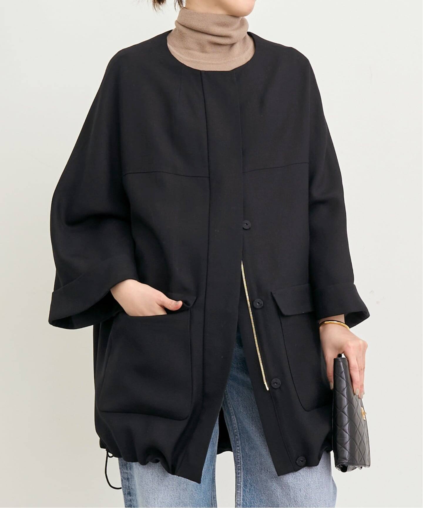 LISIERE VASINO NO COLLAR COAT（ノーカラーコート）｜L