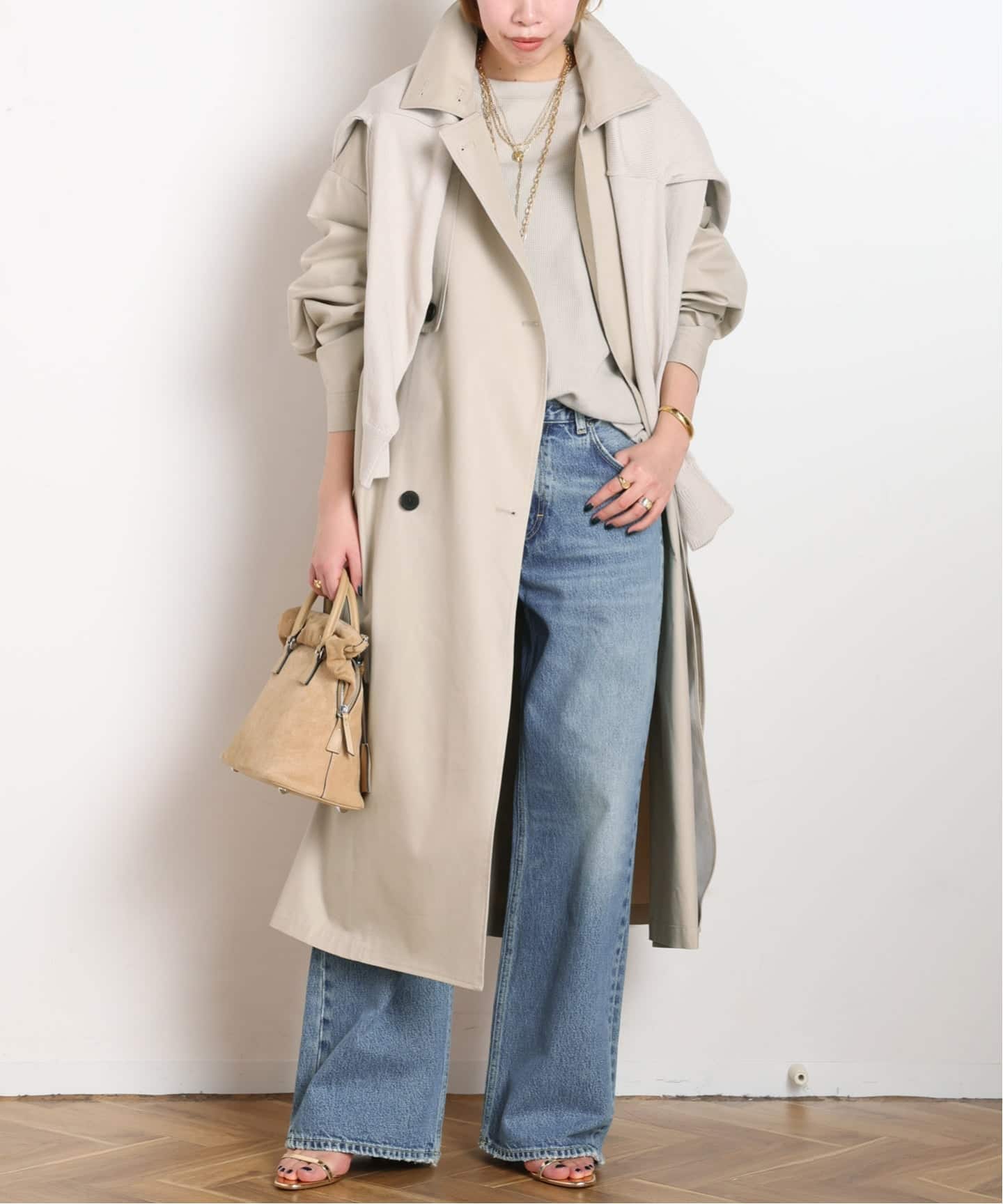 UMARMUNG/ウンマームン】CONVERTIBLE COLLAR OVERSIZED TRENCH COAT