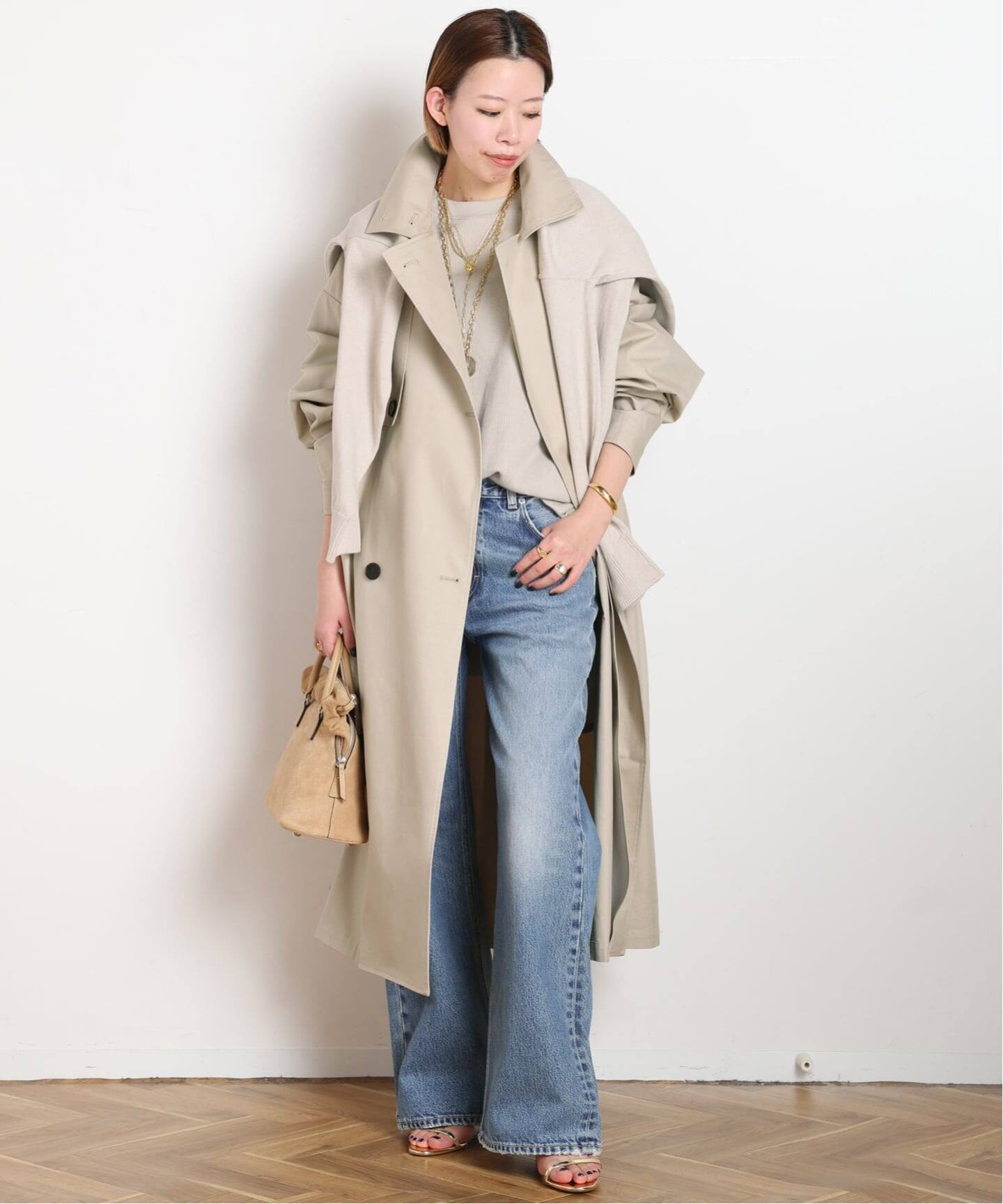 UMARMUNG/ウンマームン】CONVERTIBLE COLLAR OVERSIZED TRENCH COAT