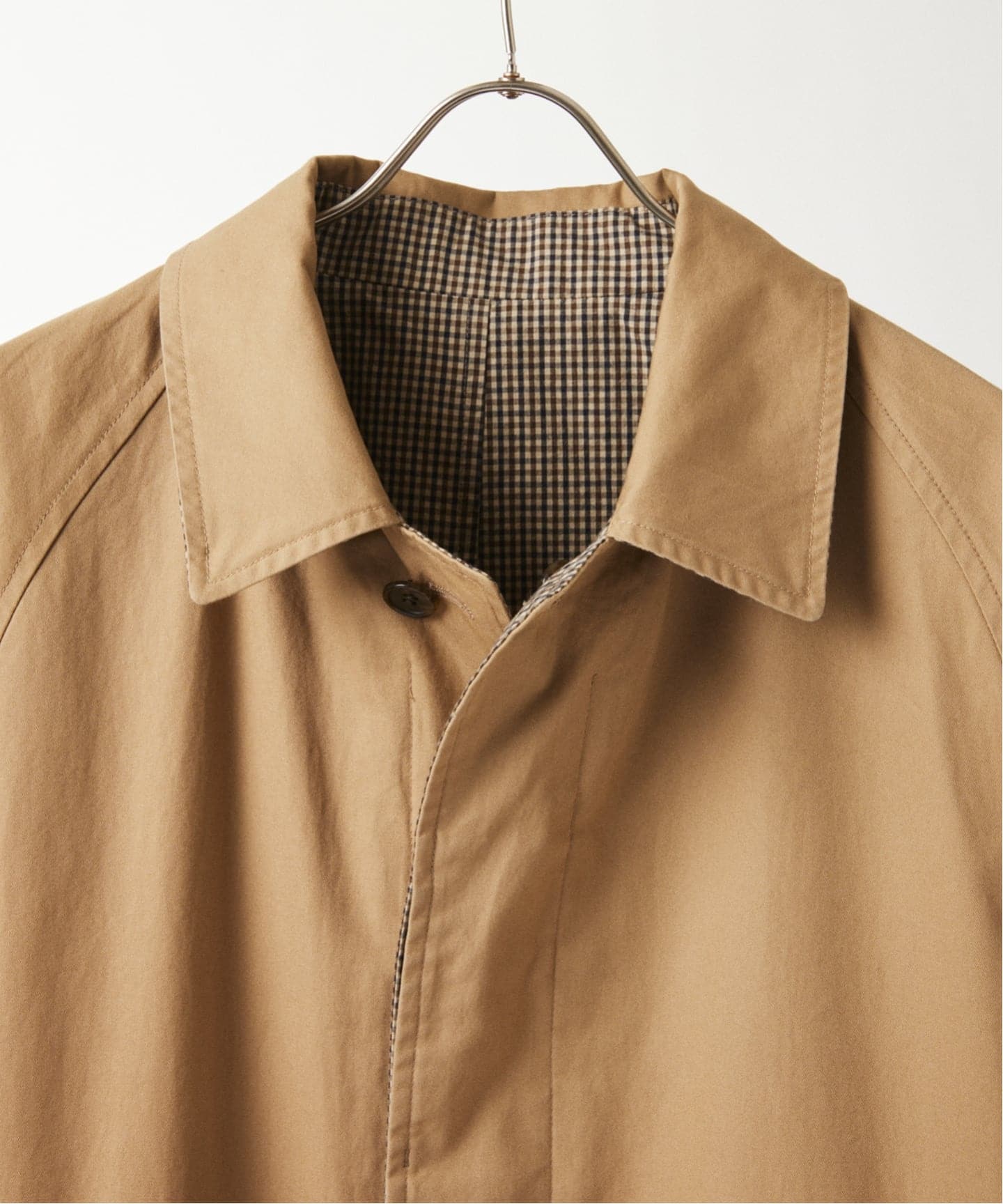 予約》チェック リバーシブル ステンカラー コート（ステンカラー
