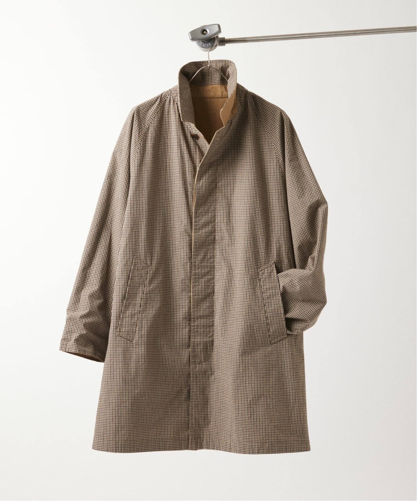 予約》チェック リバーシブル ステンカラー コート（ステンカラー