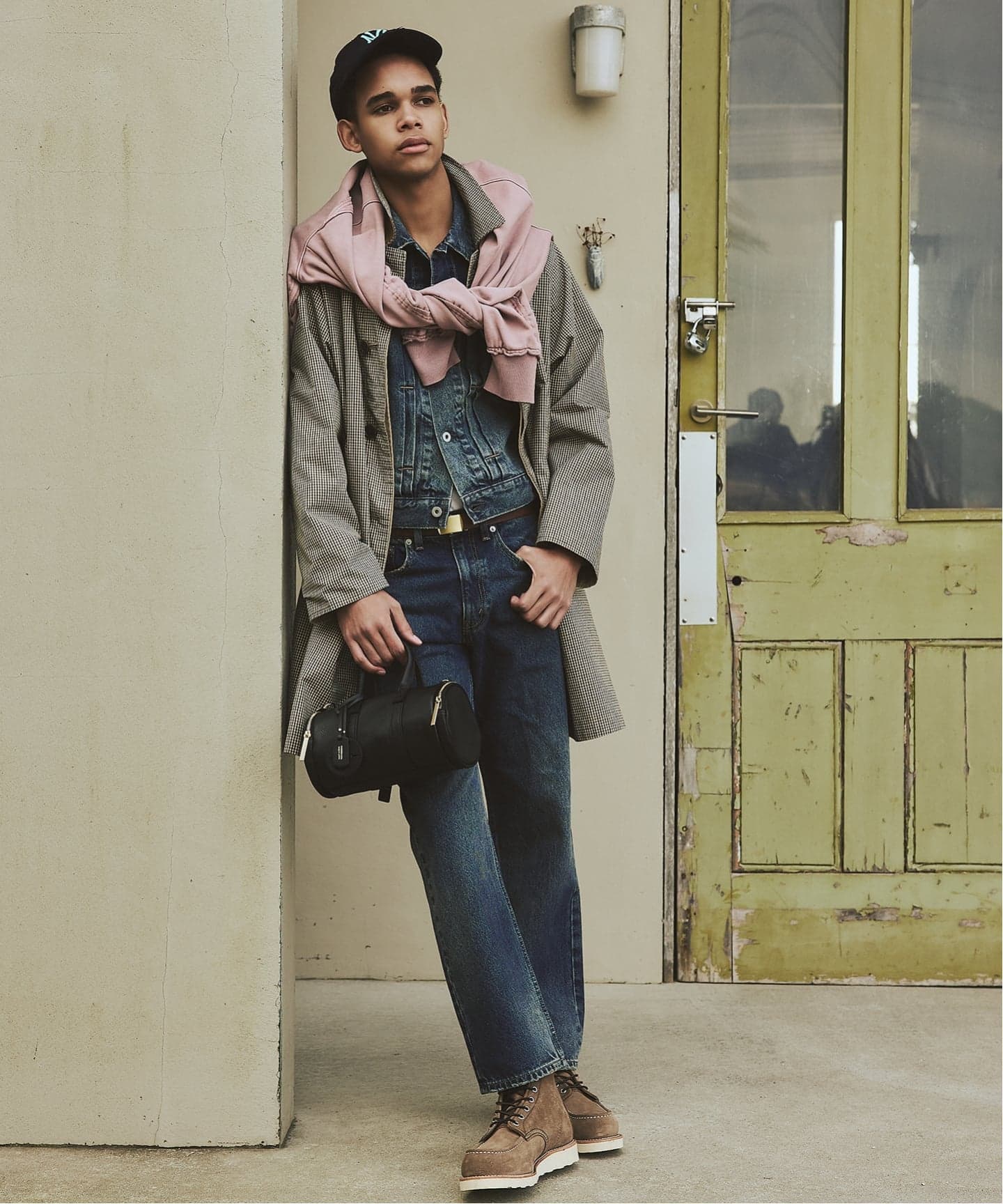 チェック リバーシブル ステンカラー コート（ステンカラーコート