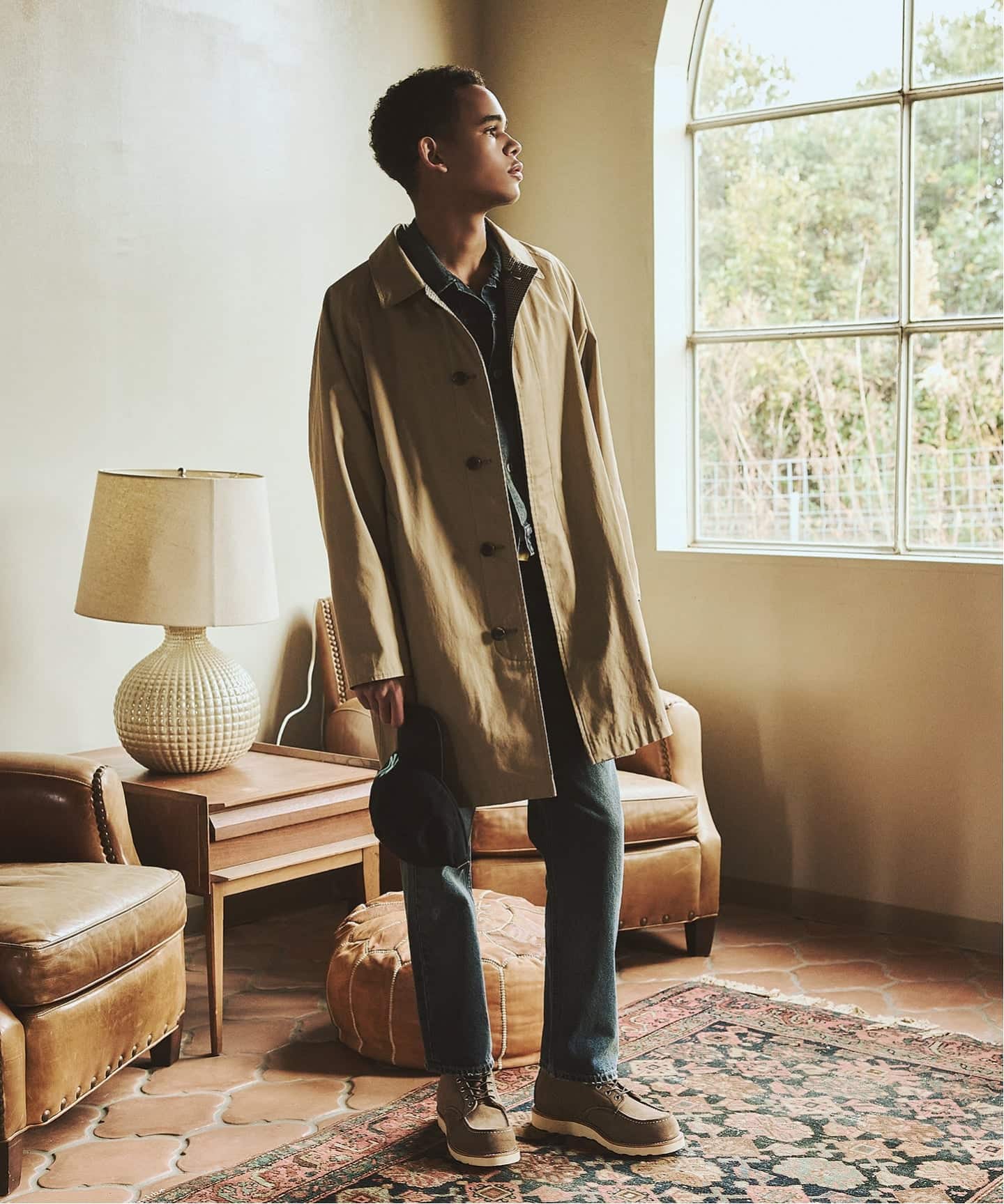 予約》チェック リバーシブル ステンカラー コート（ステンカラー