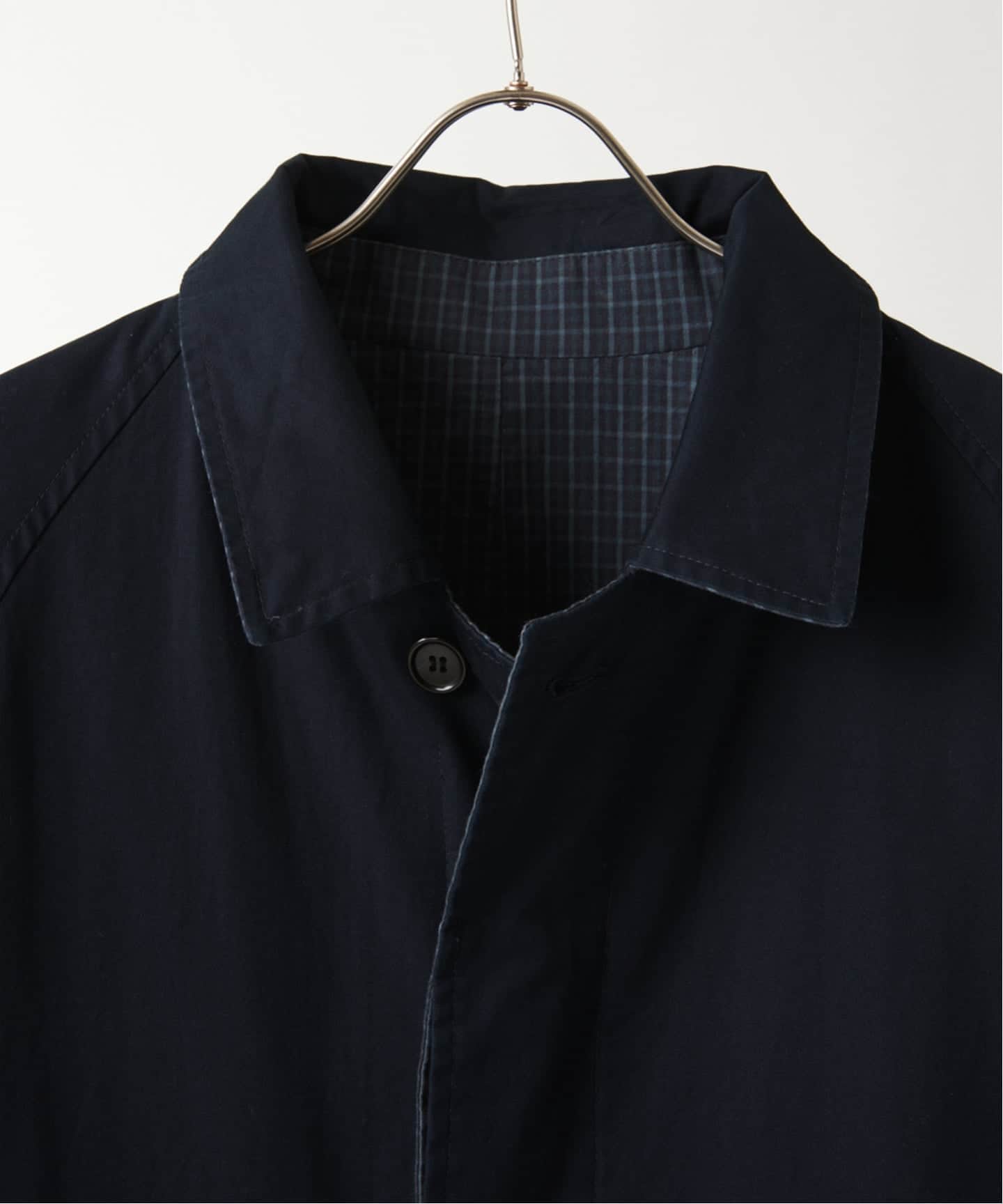 チェック リバーシブル ステンカラー コート（ステンカラーコート