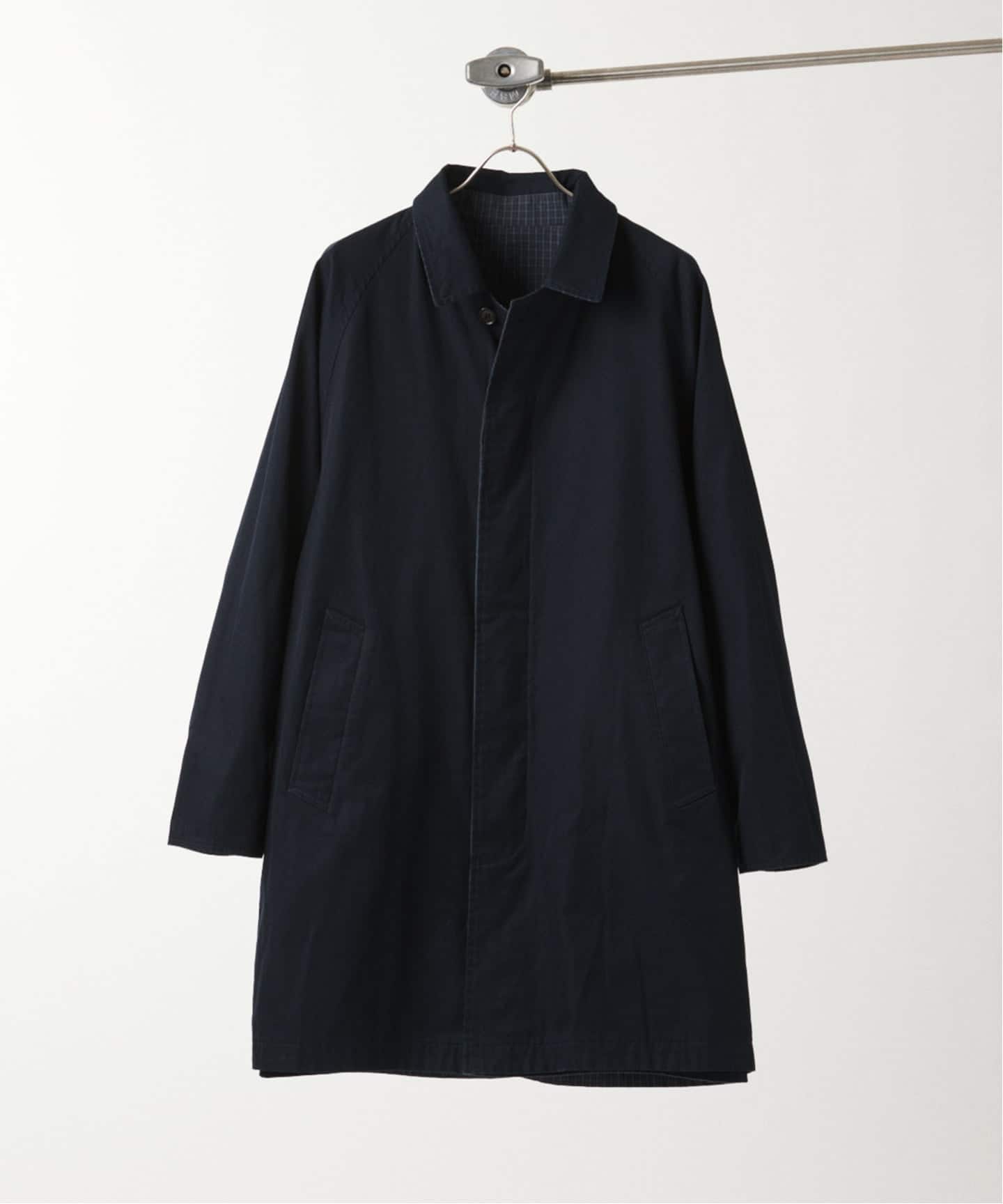 予約》チェック リバーシブル ステンカラー コート（ステンカラー