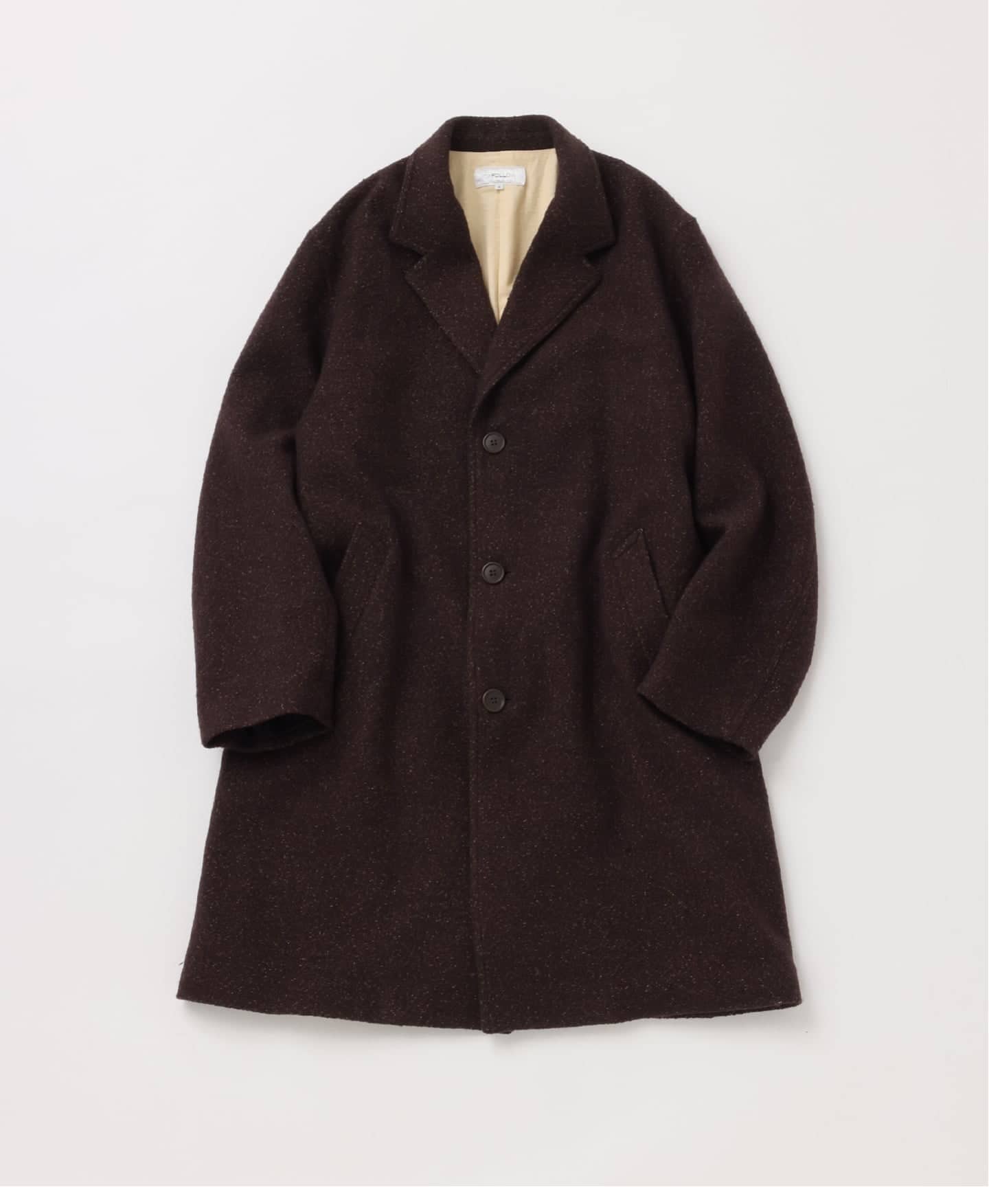 予約》【FOLL / フォル】fine homespun tweed chester coat