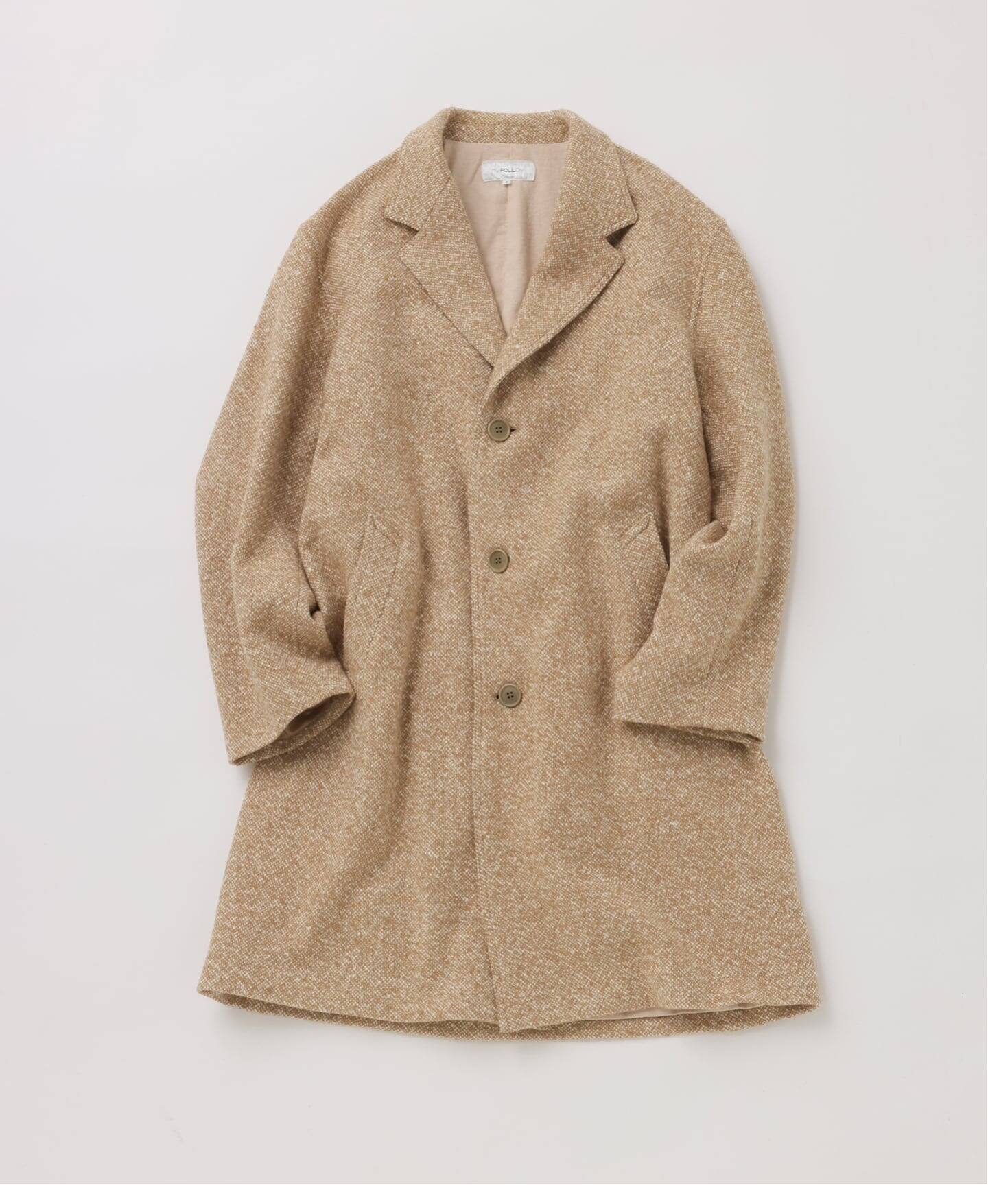 FOLL / フォル】fine homespun tweed chester coat（チェスターコート 