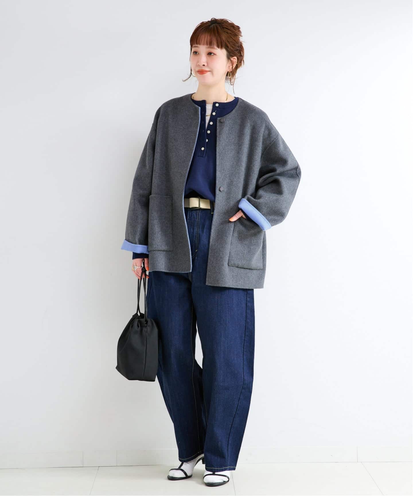 追加2》S120ブレンドショート丈リバーシブルコート（ノーカラーコート