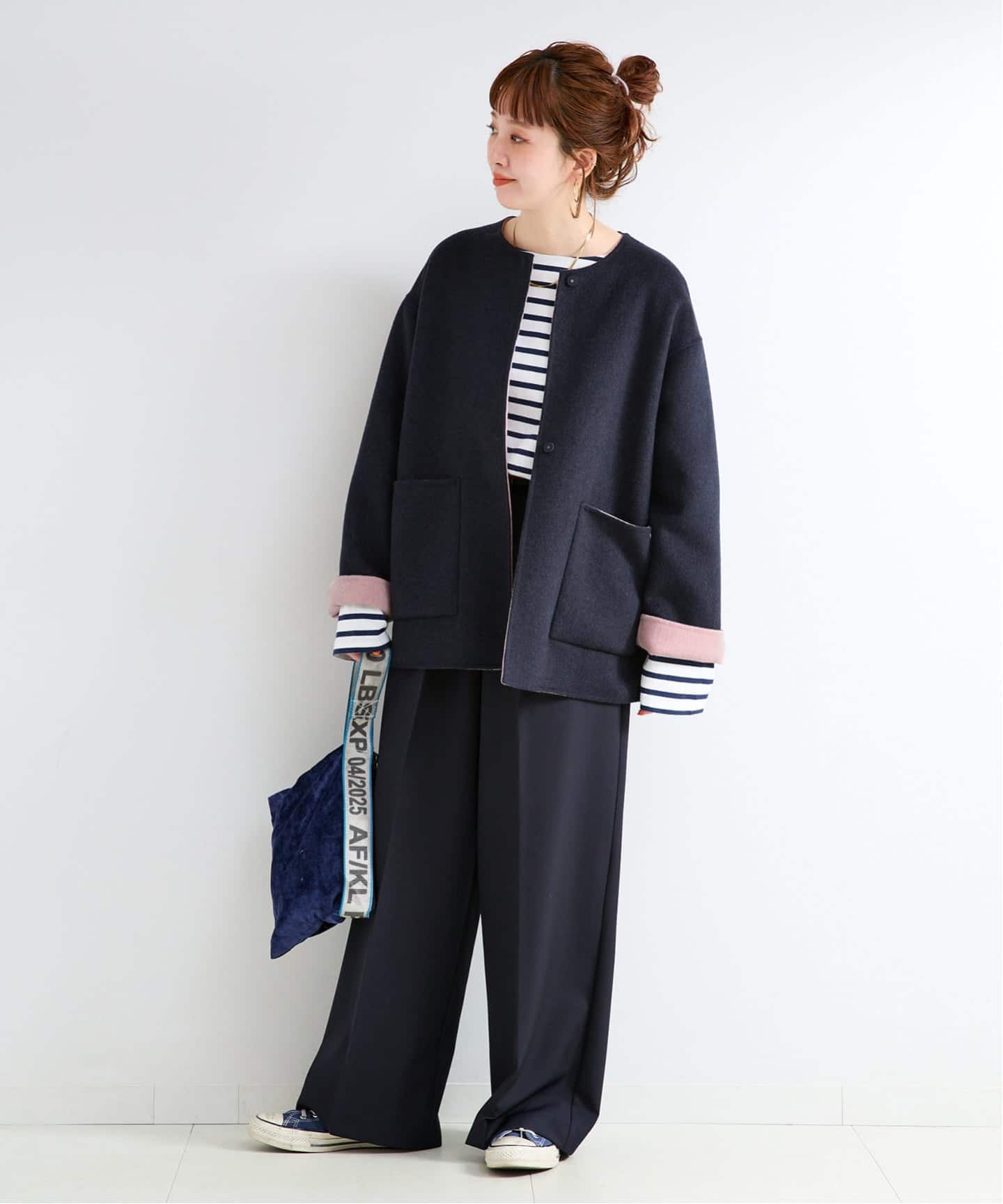 追加2》S120ブレンドショート丈リバーシブルコート（ノーカラーコート