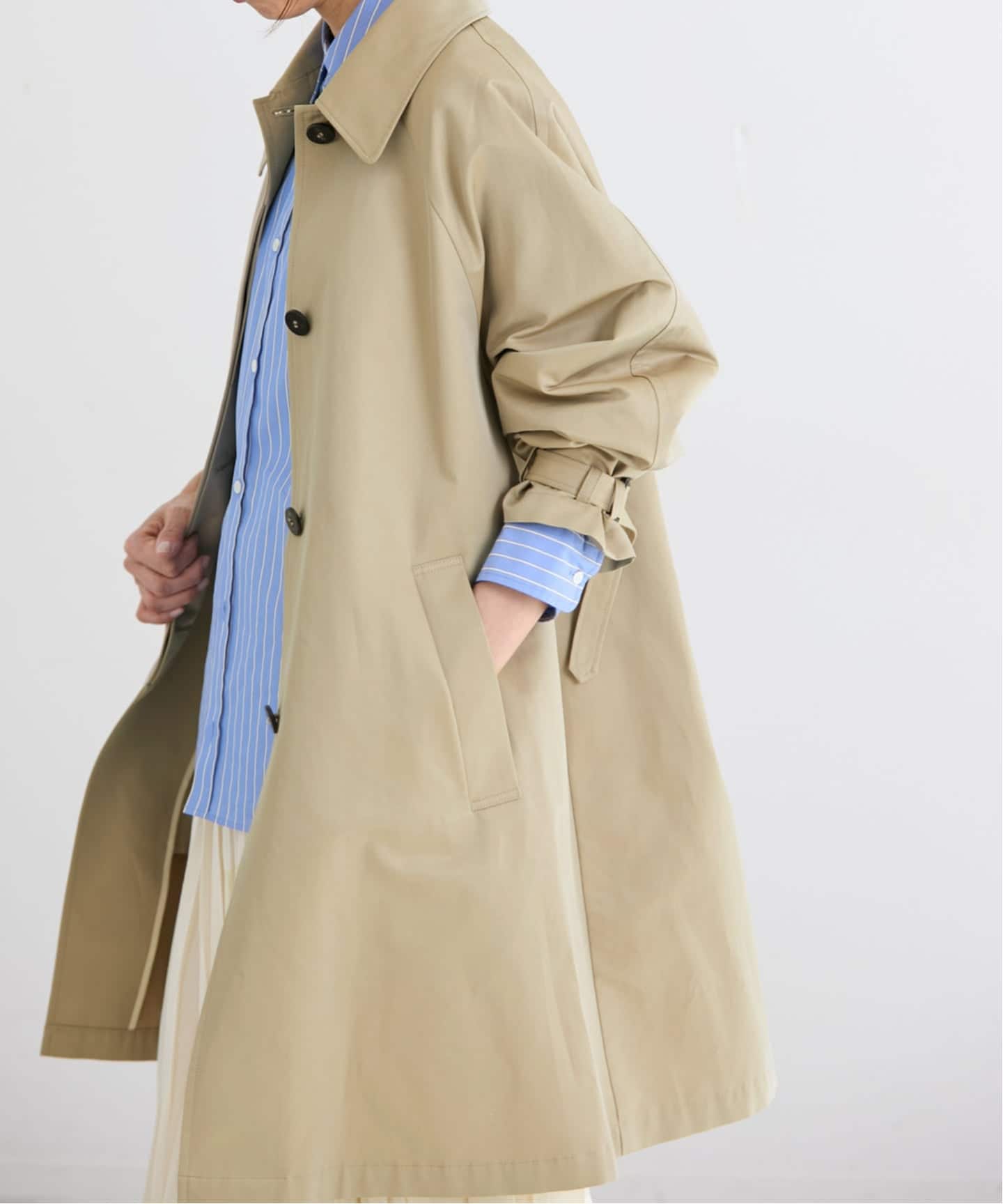 撥水Fly Frontステンカラーコート（ステンカラーコート）｜IENA