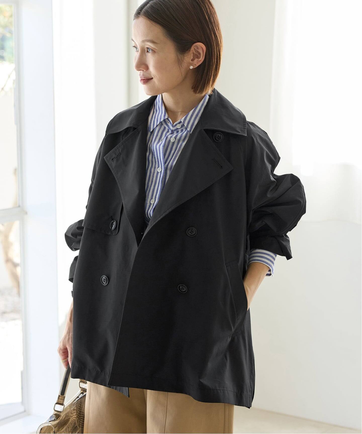 新色あり/追加4//洗濯機洗い可》ポプリンオーバーショートコート