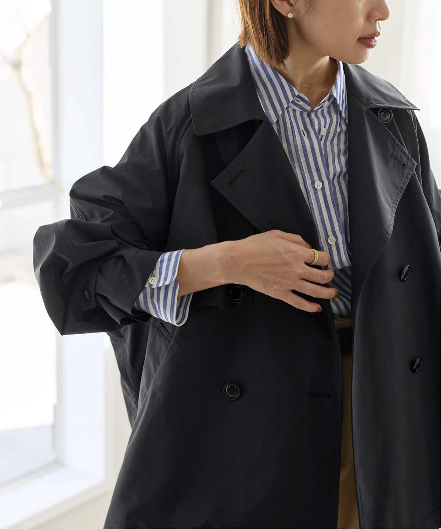 新色あり/WEB限定/追加4》ポプリンオーバーショートコート（その他