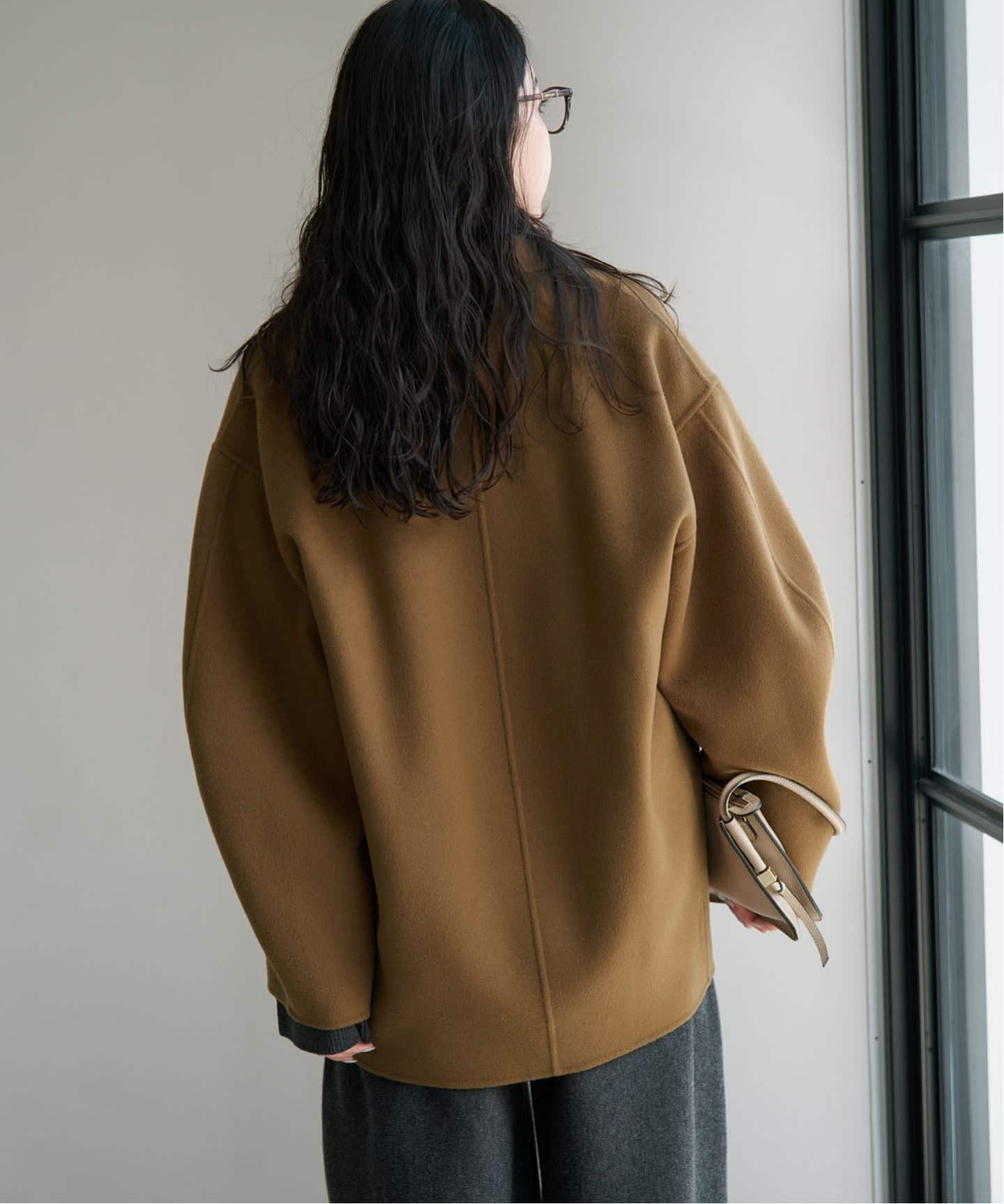 予約》Super160 フォルムハーフコート（その他ブルゾン／アウター