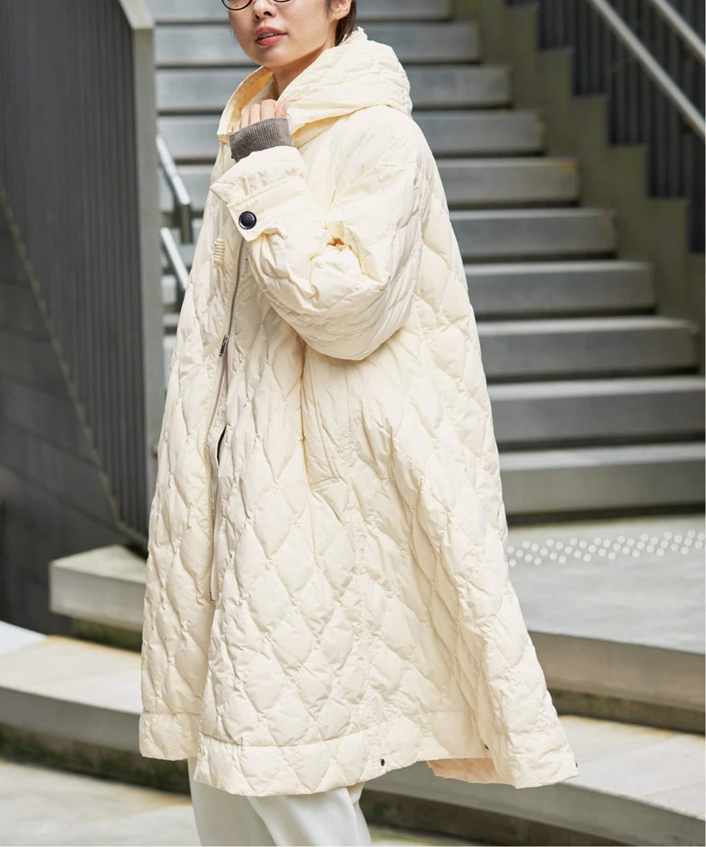 予約》miffew/ミフュー TENT LINE ZIP UP DOWN CT ダウンコート