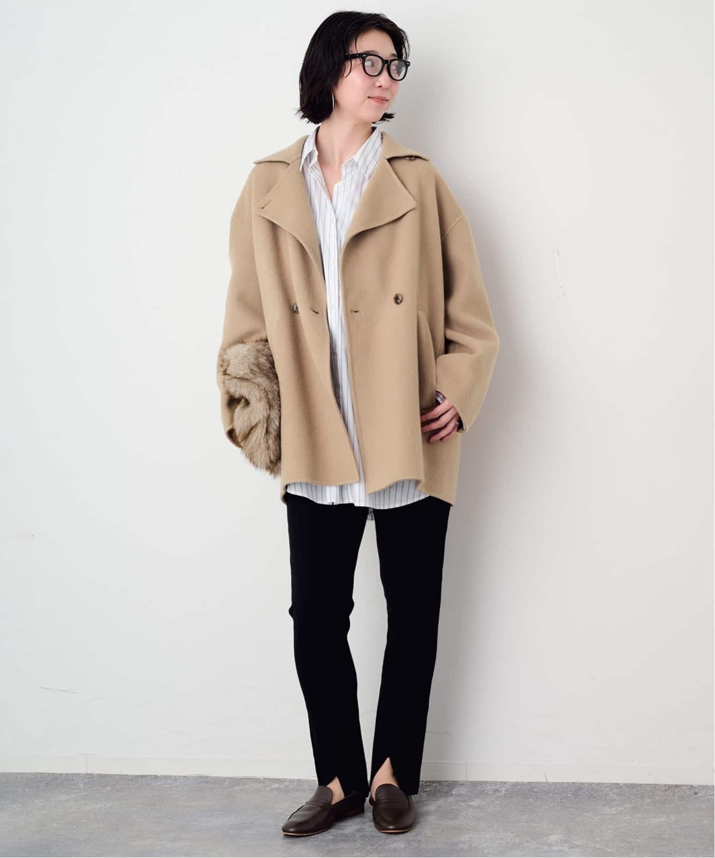 シリーズあり/追加予約》souple wool ダブルフェイスミドルコート