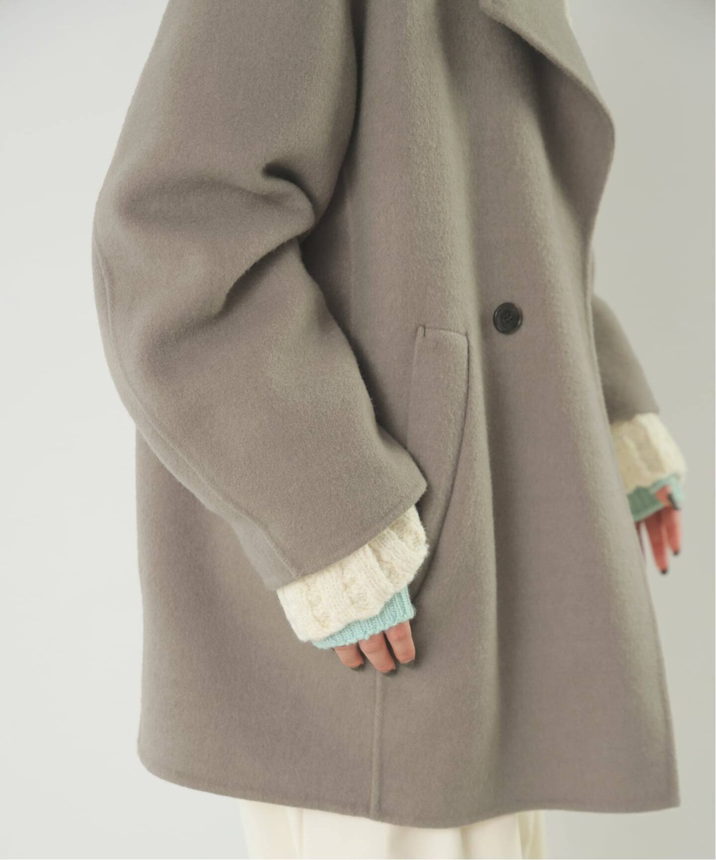 シリーズあり/追加予約》souple wool ダブルフェイスミドルコート