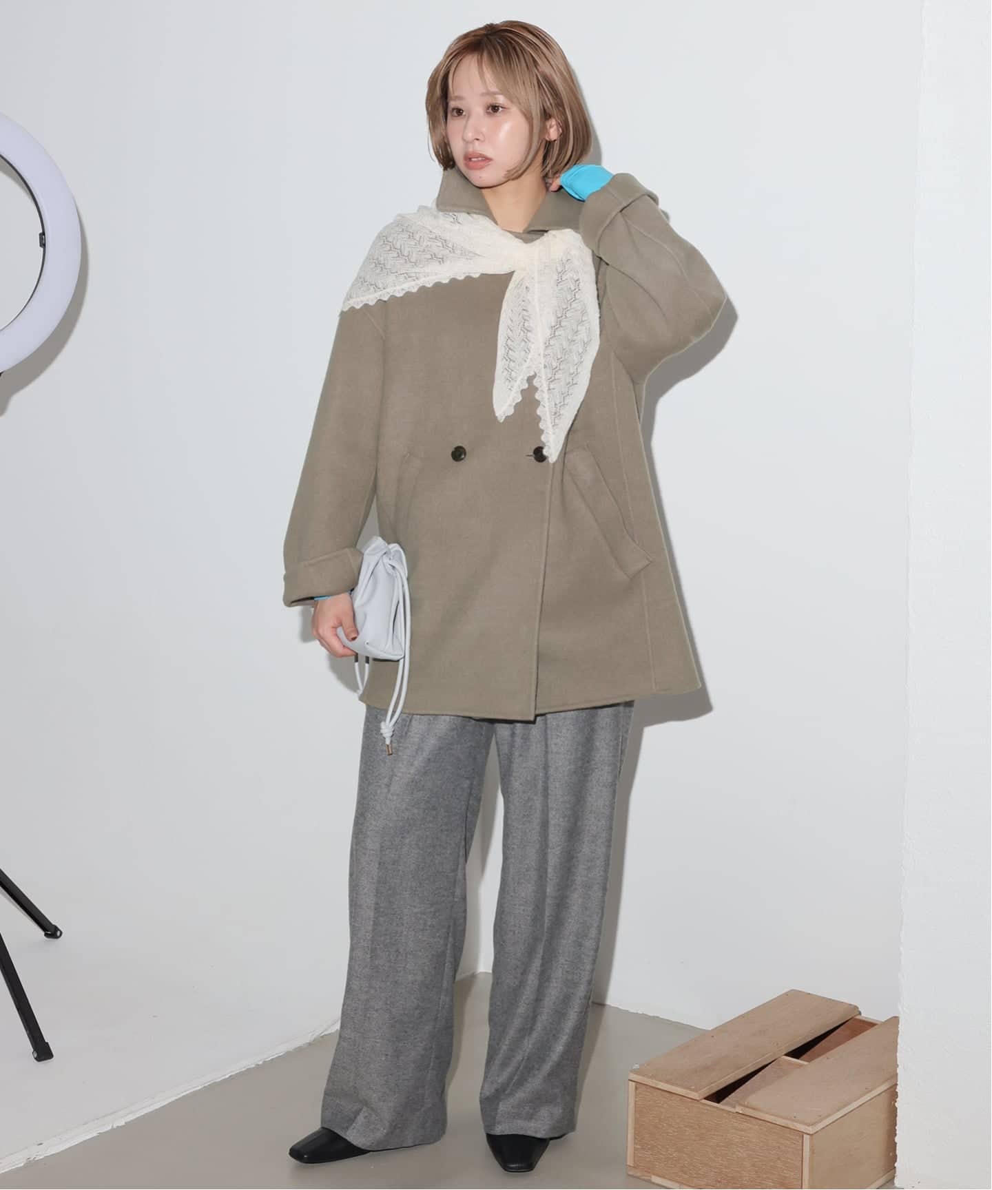 シリーズあり/追加予約》souple wool ダブルフェイスミドルコート