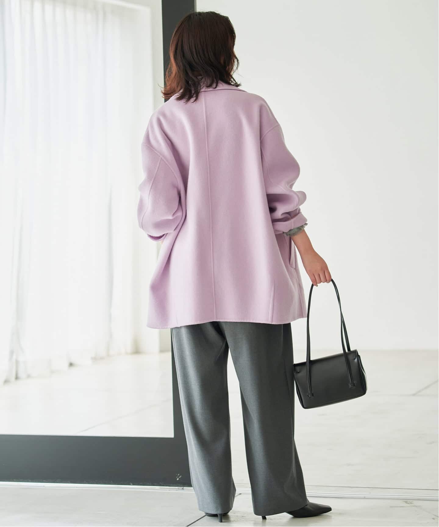 シリーズあり/追加予約》souple wool ダブルフェイスミドルコート
