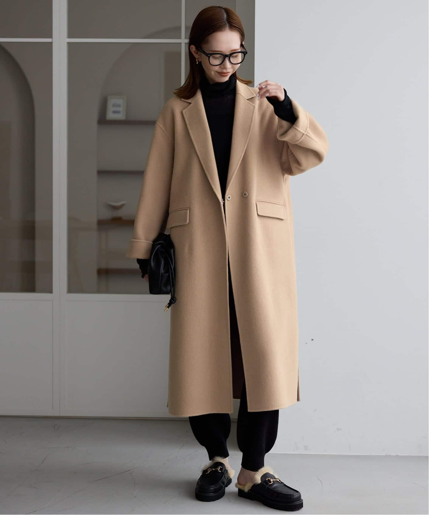 ((美品))SLOBE IÉNA ライトベージュ　ウール チェスターコート シリーズあり/追加予約》souple woolダブルフェイスチェスターコート