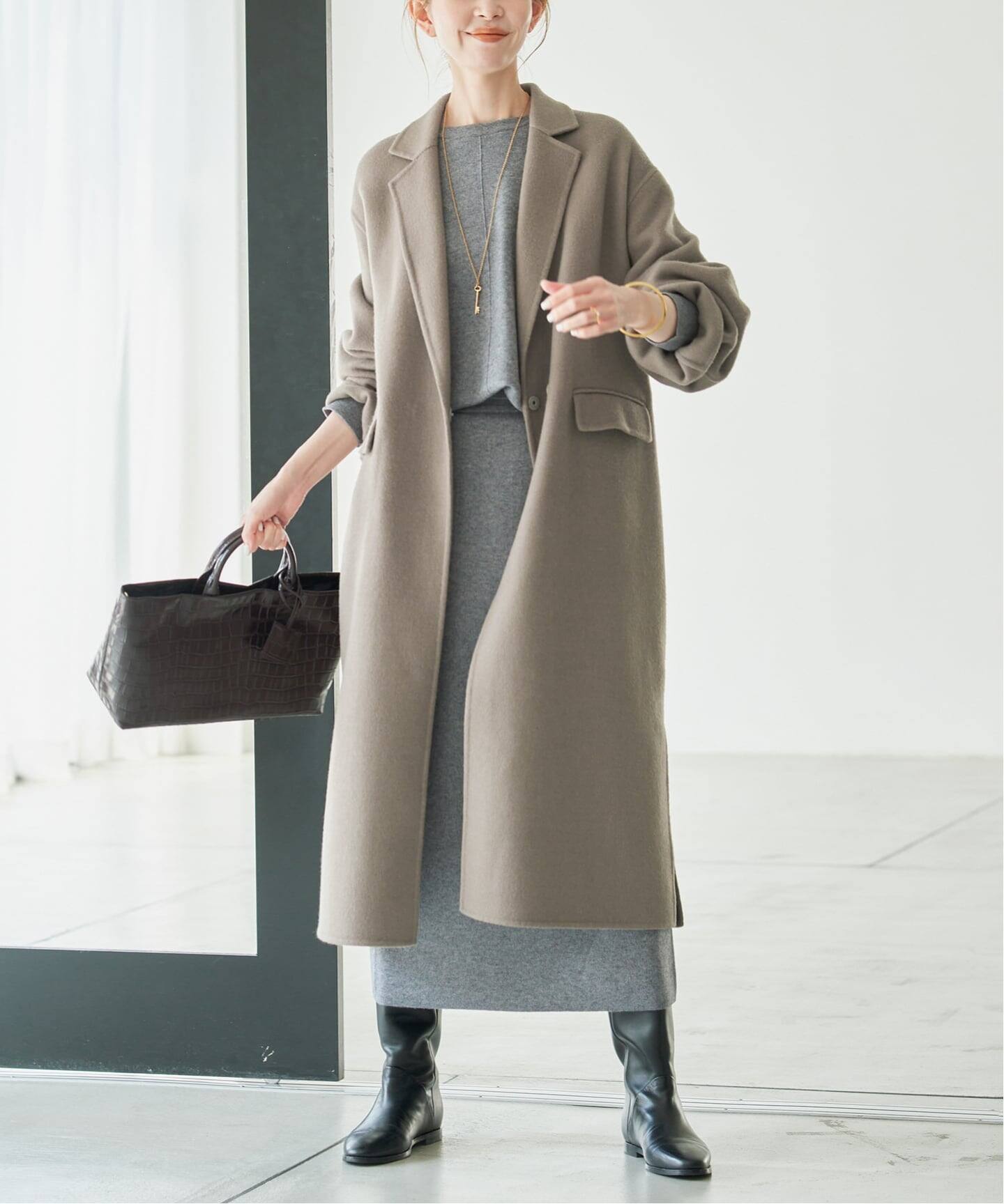 シリーズあり/追加予約》souple woolダブルフェイスチェスターコート 