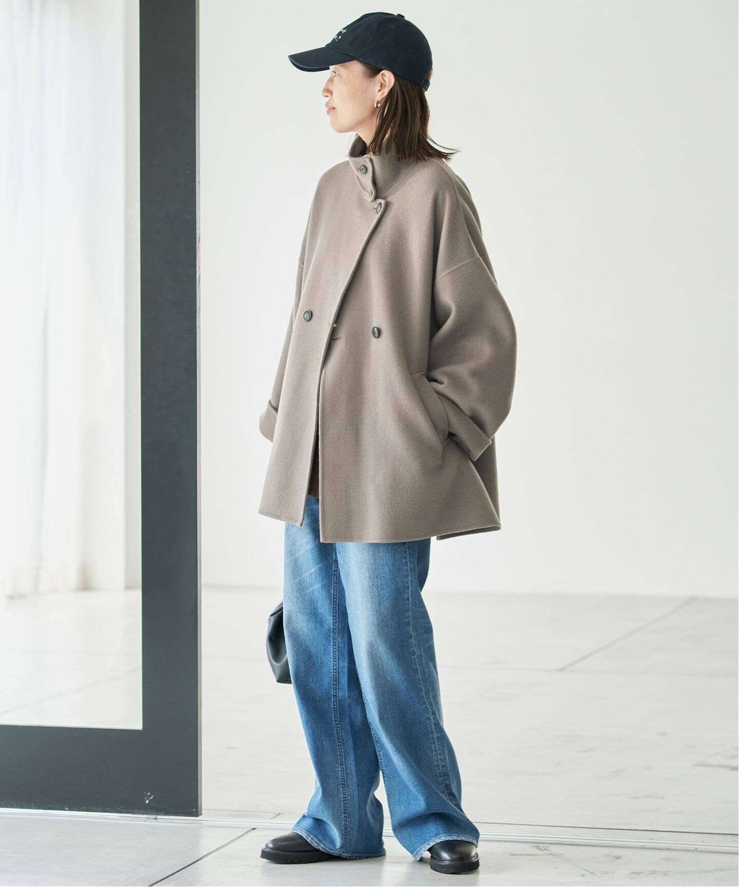 スローブイエナ souple wool ダブルフェイススタンドコート WEB・一部店舗限定/追加予約》souple woolダブルフェイススタンド