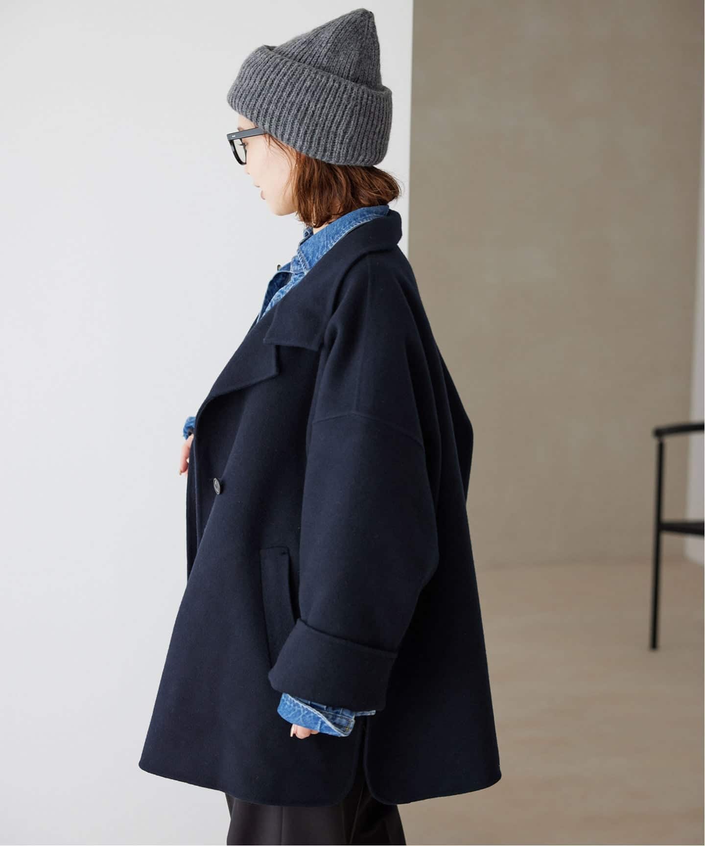 WEB限定/追加予約2》souple woolダブルフェイススタンドコート（その他