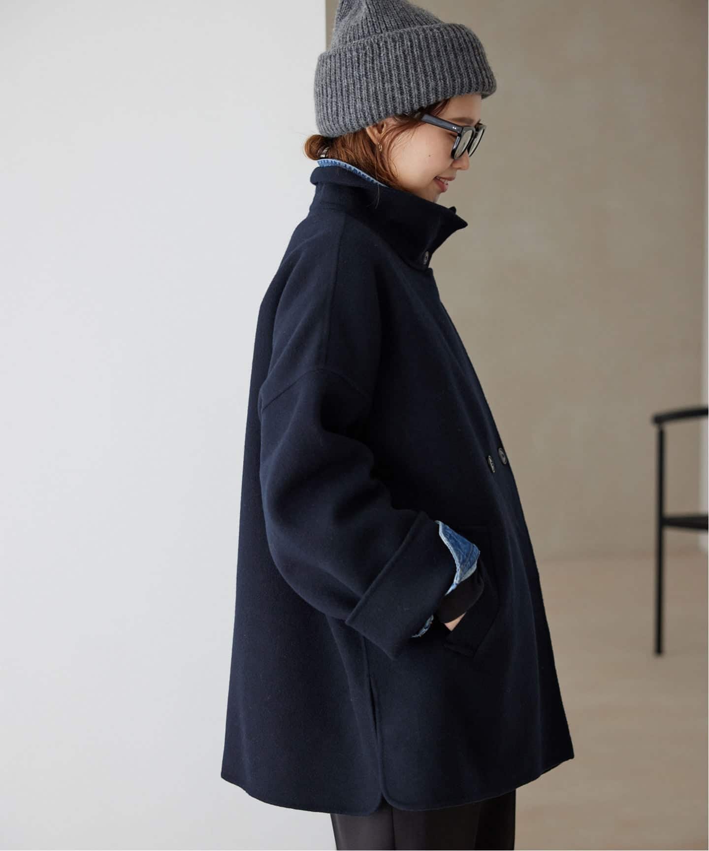 WEB限定/追加予約2》souple woolダブルフェイススタンドコート（その他