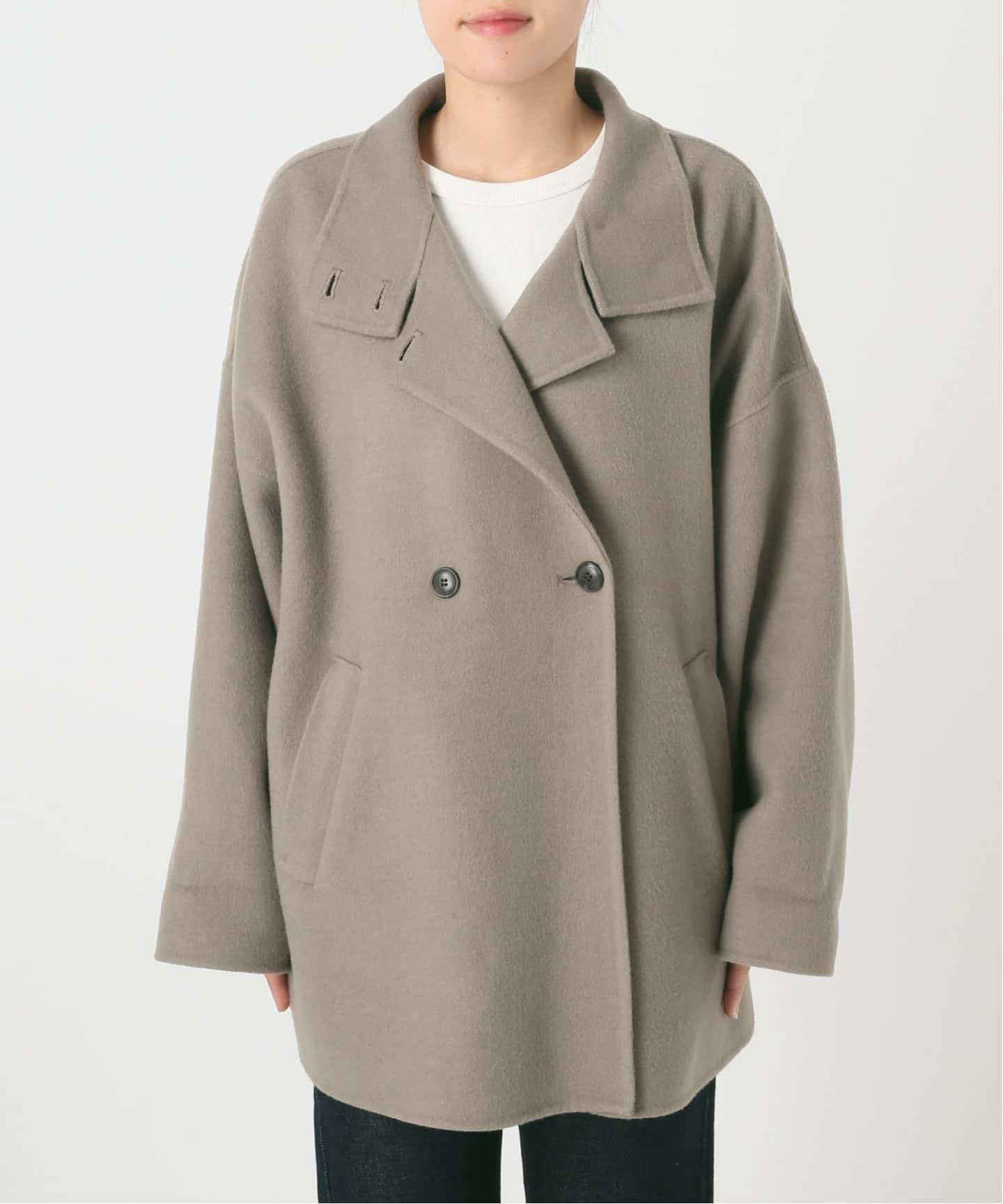 ◇未使用◇ SLOBE IENA ダブルフェイス スタンドコート ベージュ WEB限定/追加予約2》souple woolダブルフェイススタンドコート（その他