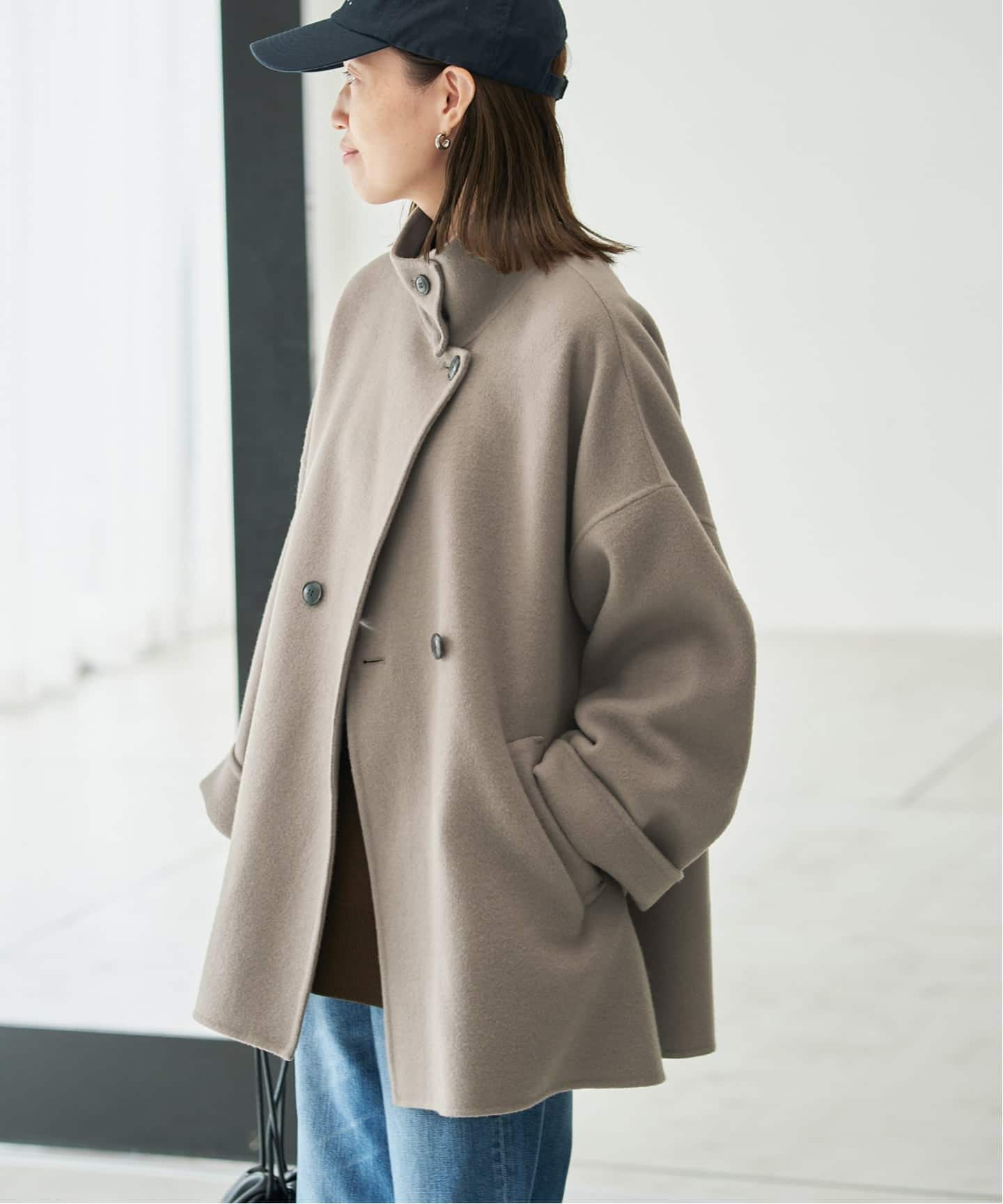 【値下げ】SLOBEIENA souple woolダブルフェイススタンドコート WEB限定/追加予約2》souple woolダブルフェイススタンドコート（その他