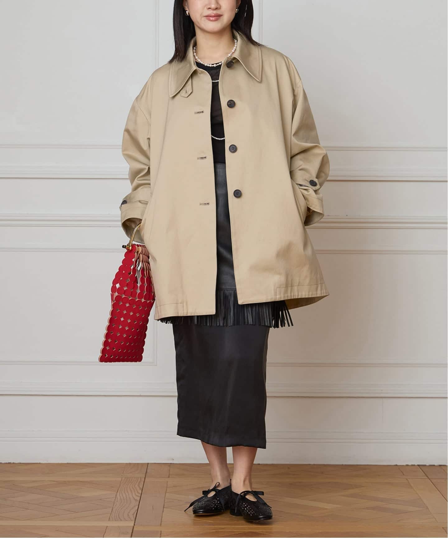 IENA LA BOUCLE イエナラブークル　ステンカラーコート IENA LA BOUCLE コットンギャバジンステンカラーハーフコート（ステン