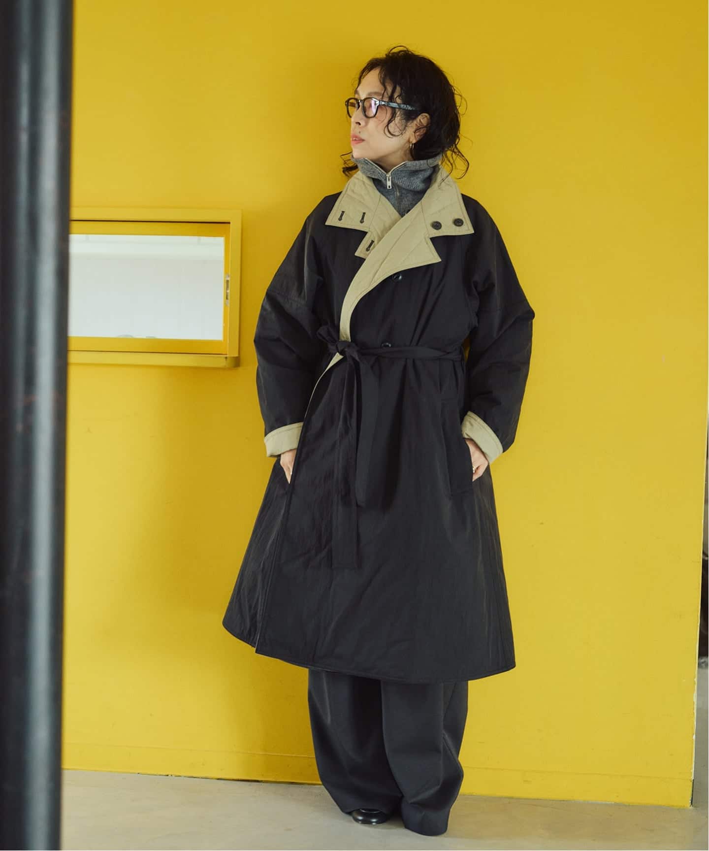 予約》IENA LA BOUCLE リバーパテットキルティングコート（中綿