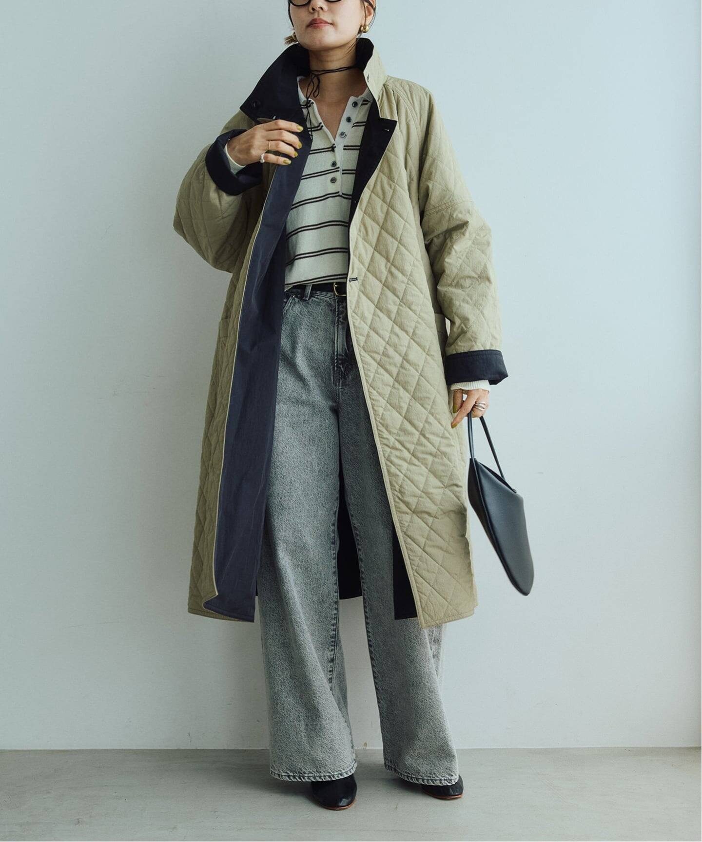 IENA LA BOUCLE リバーパテットキルティングコート（中綿 