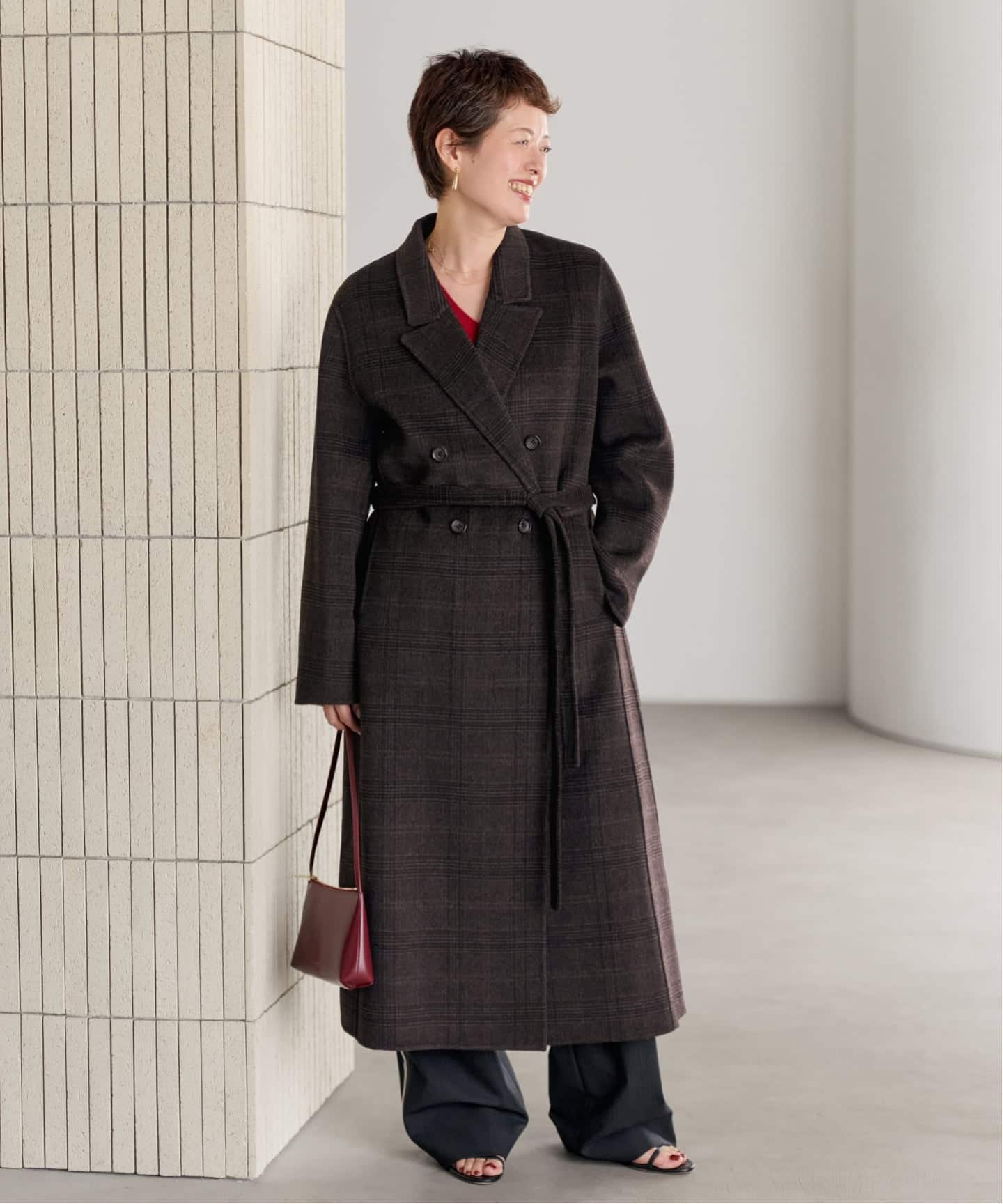 まちゃこ様　美品　Plage ベルト付き チェスターコート　38size 予約》HAMILTON check chester コート（チェスターコート）｜Plage