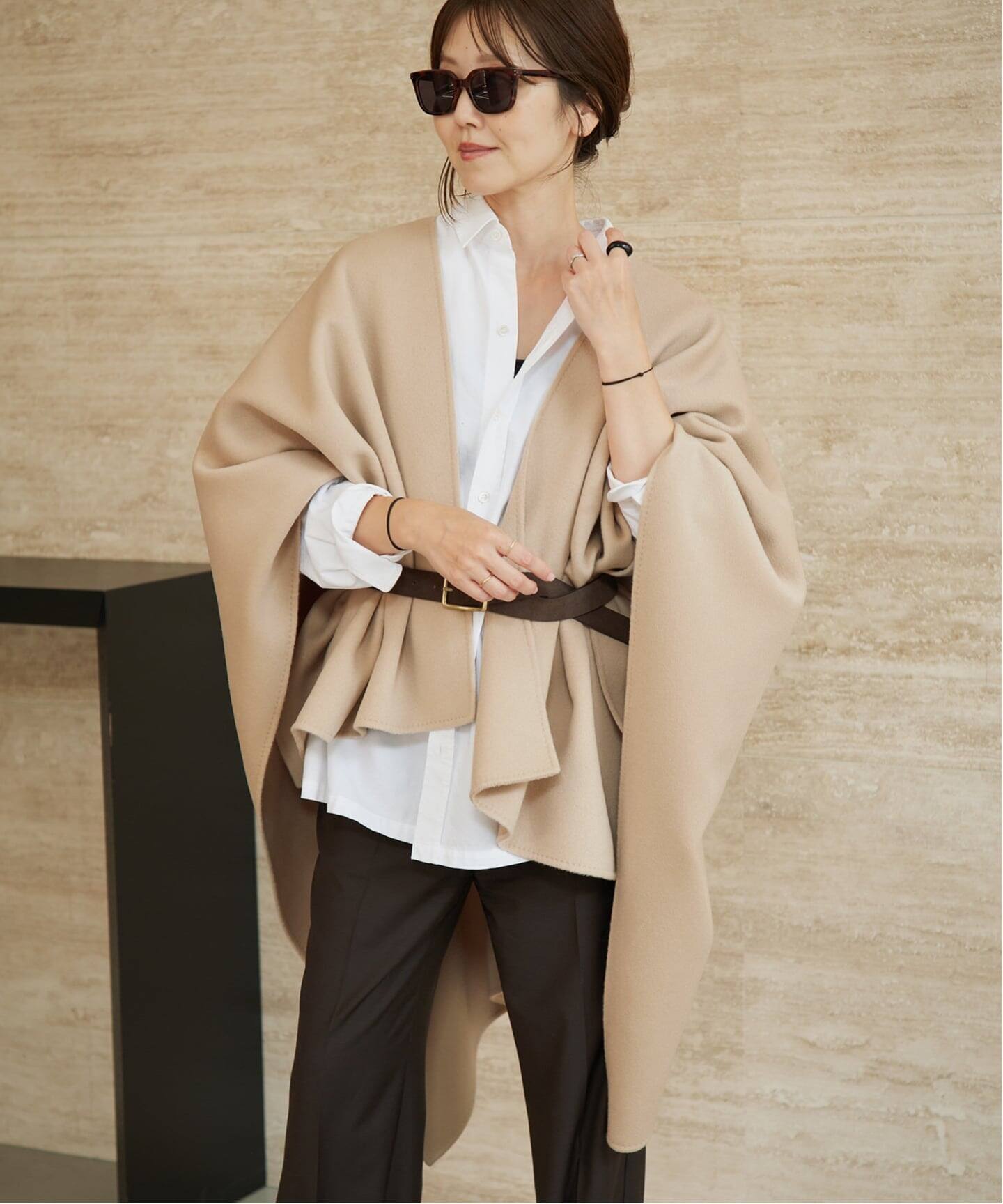 【美品】plage プラージュ　ポンチョコート　ウール　定価6.1万円 HAMILTON lazy poncho コート（ポンチョ・マント）｜Plage（プラージュ