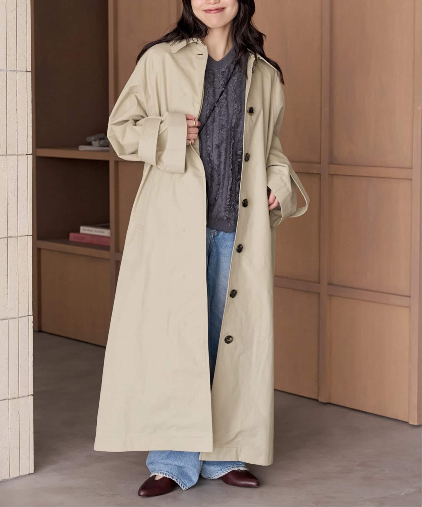 美品✨ダンヒル スプリングコート ミリタリー 50/XL イタリア製 ベージュ MARK KENLY DOMINO TAN / マークケンリードミノタン CARO HALF PANAMA