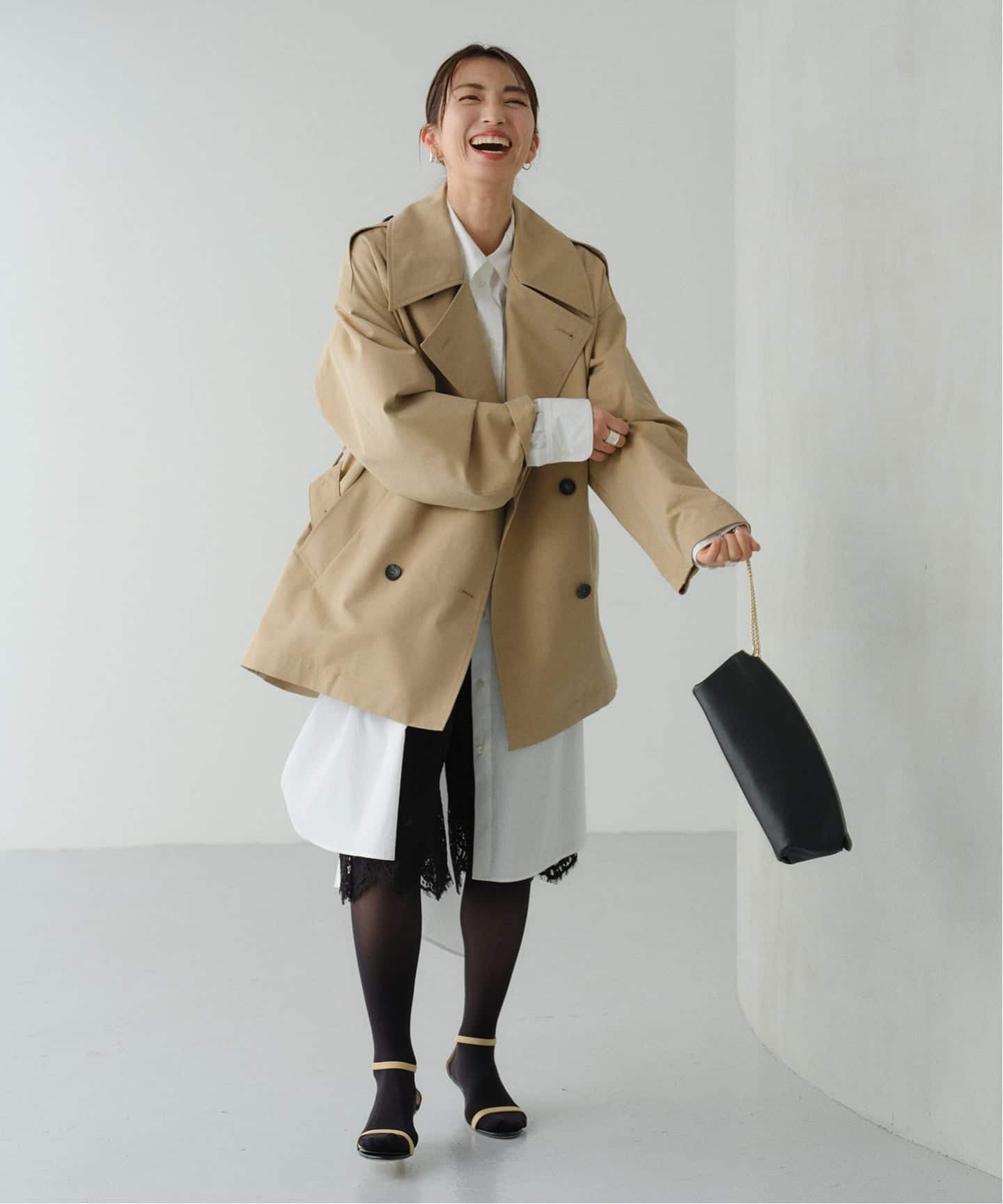 美品 VERMEIL par iena ベージュ トレンチコート ショート トレンチコート（トレンチコート）｜VERMEIL par iena