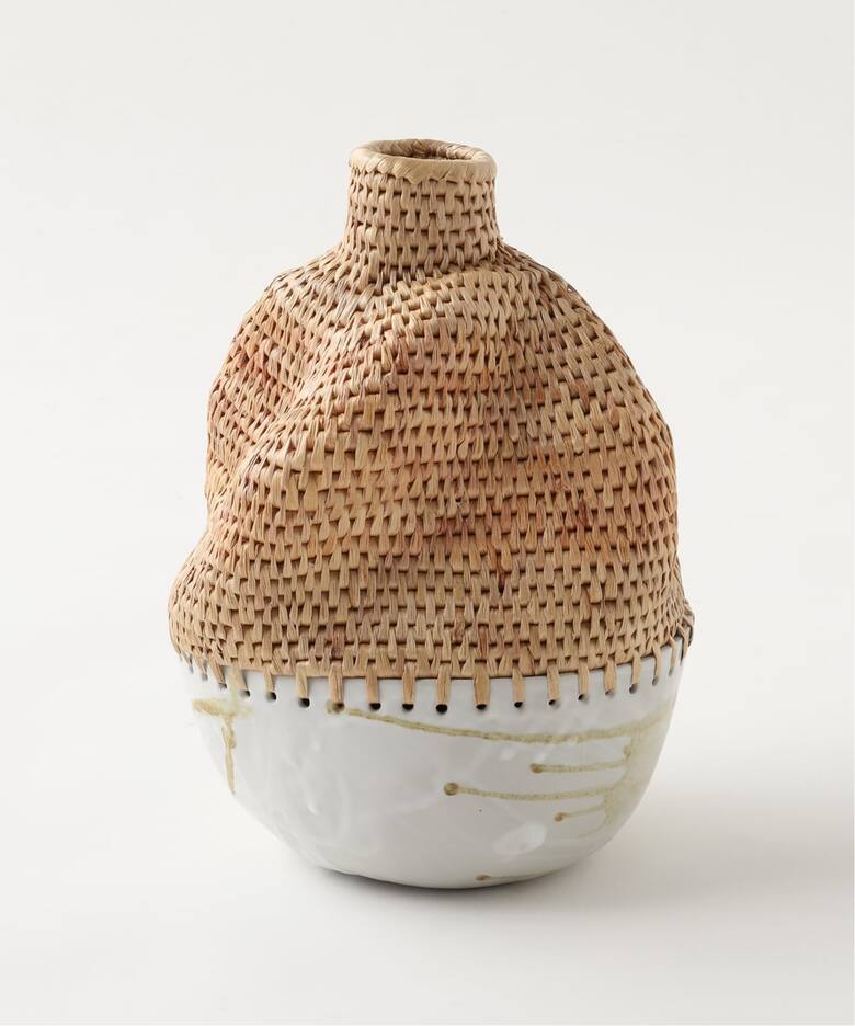 MIX WOVEN VASE FREE FORM フラワーベース（フラワーベース／グリーン 